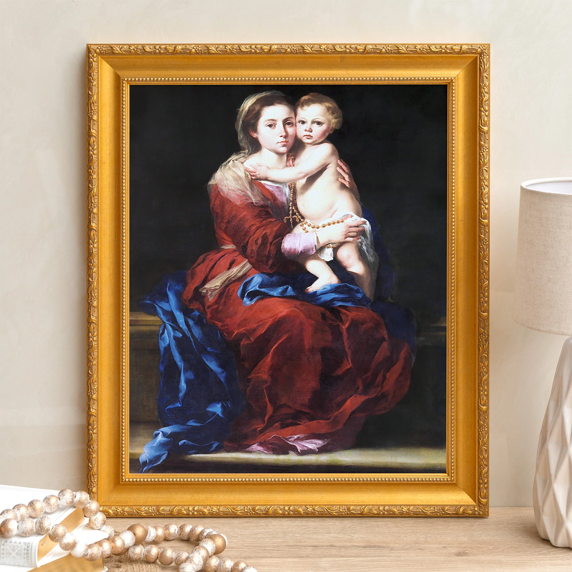 Murillo's Our Lady of the Rosary Framed Canvas - Sacred Signature Collection - Image 9
