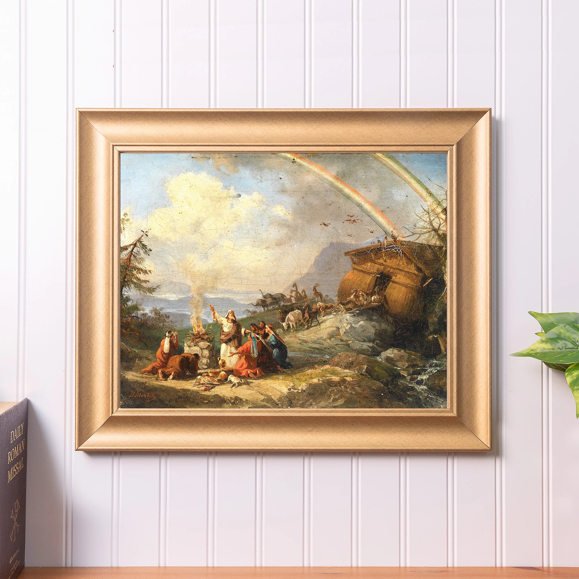 Noah's Prayer of Thanks Gold Framed Print - Multiple Sizes - Image 2
