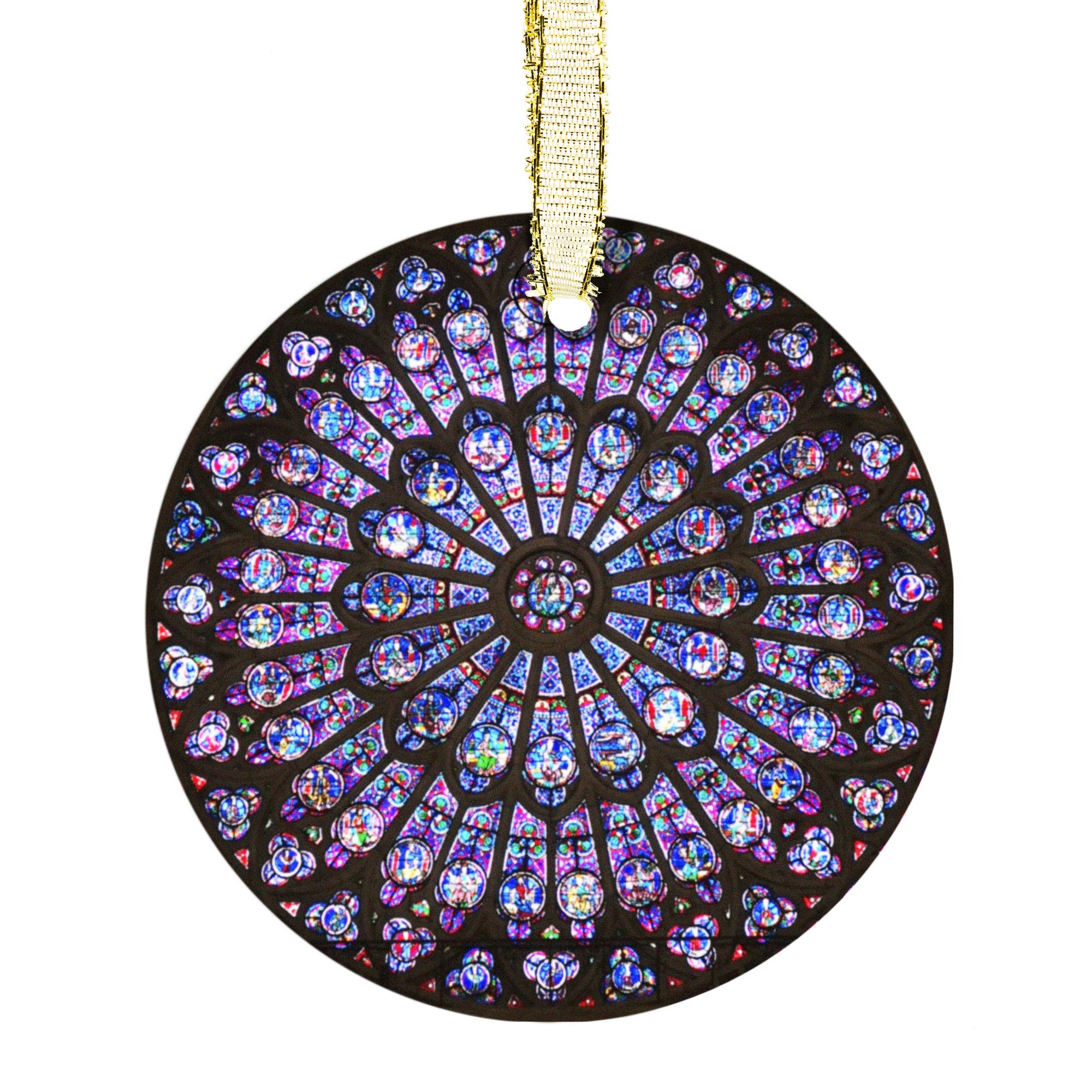 Notre Dame Stained Glass Window Ornament - Image 2