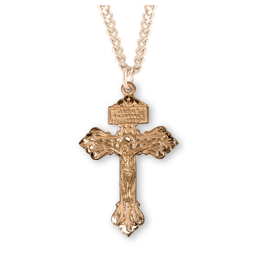 Ornate Pardon Crucifix Necklace - Gold or Silver - Image 2