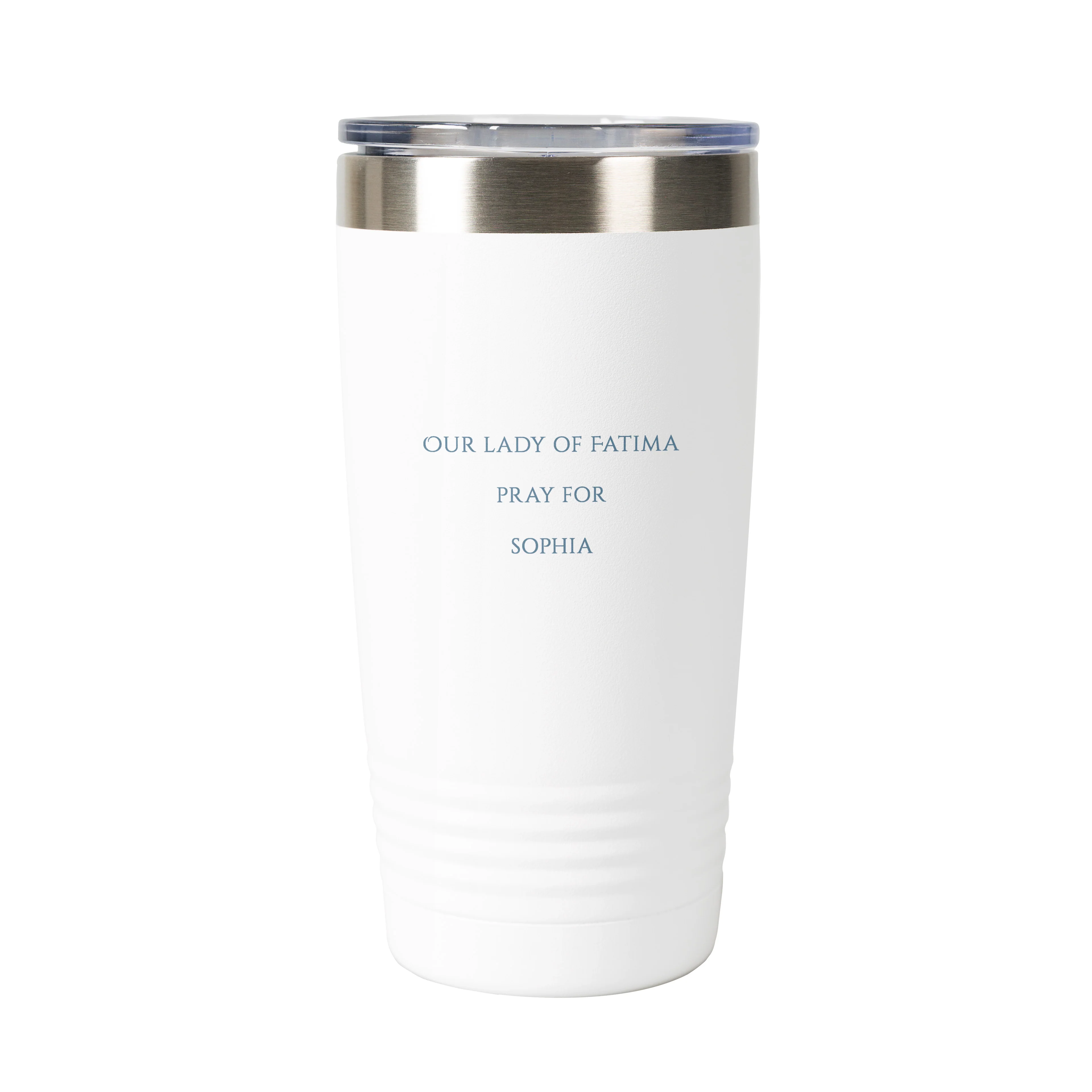 Our Lady of Fatima Personalized 20 oz. White Tumbler - Image 3