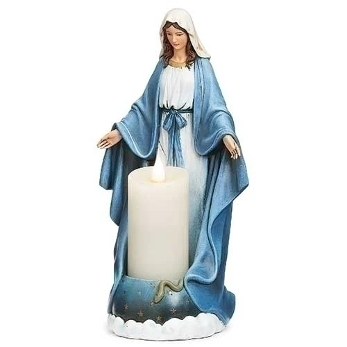 Our Lady of Grace LED Candleholder & Statue