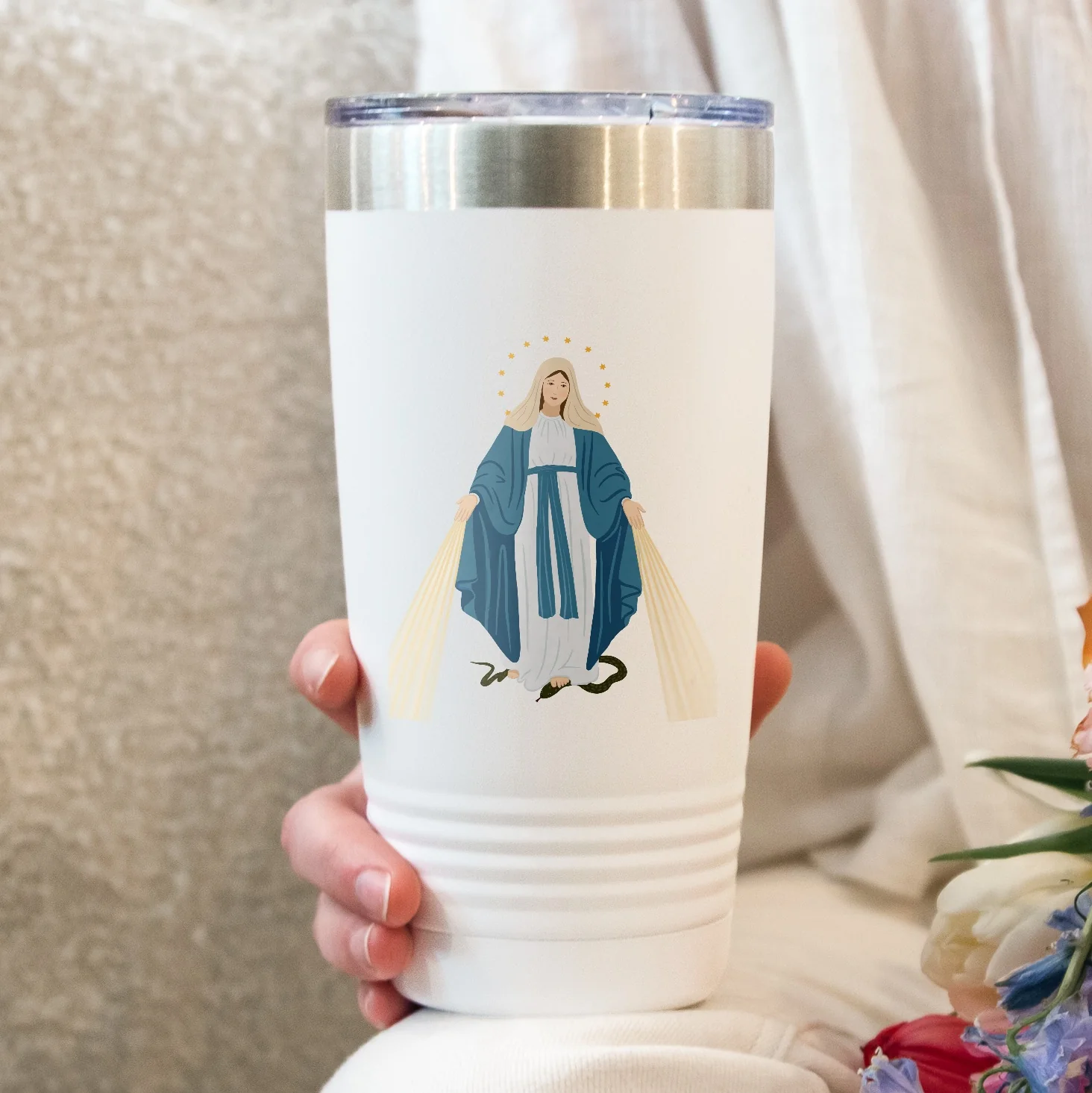 Our Lady of Grace Personalized 20 oz. White Tumbler