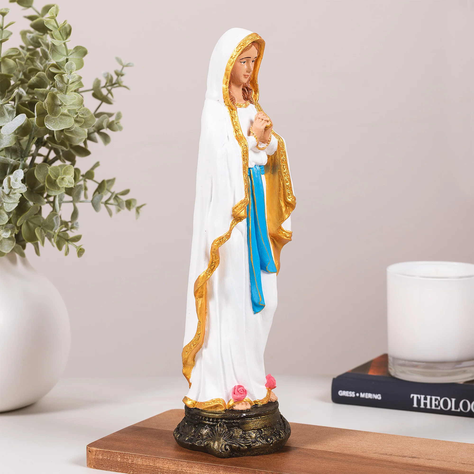 Our Lady of Lourdes Statue - White or Hand Painted - 12" - Image 6