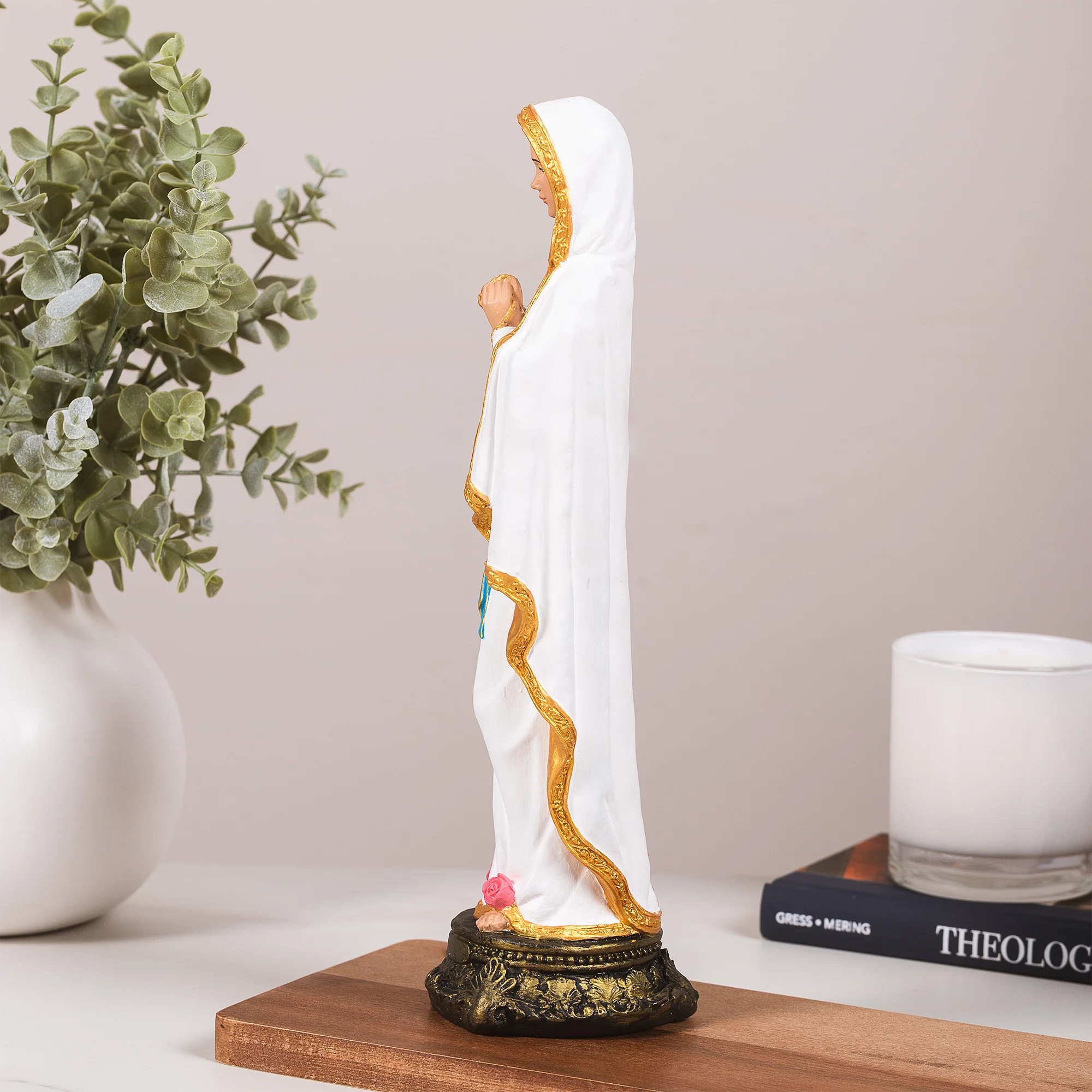 Our Lady of Lourdes Statue - White or Hand Painted - 12" - Image 7