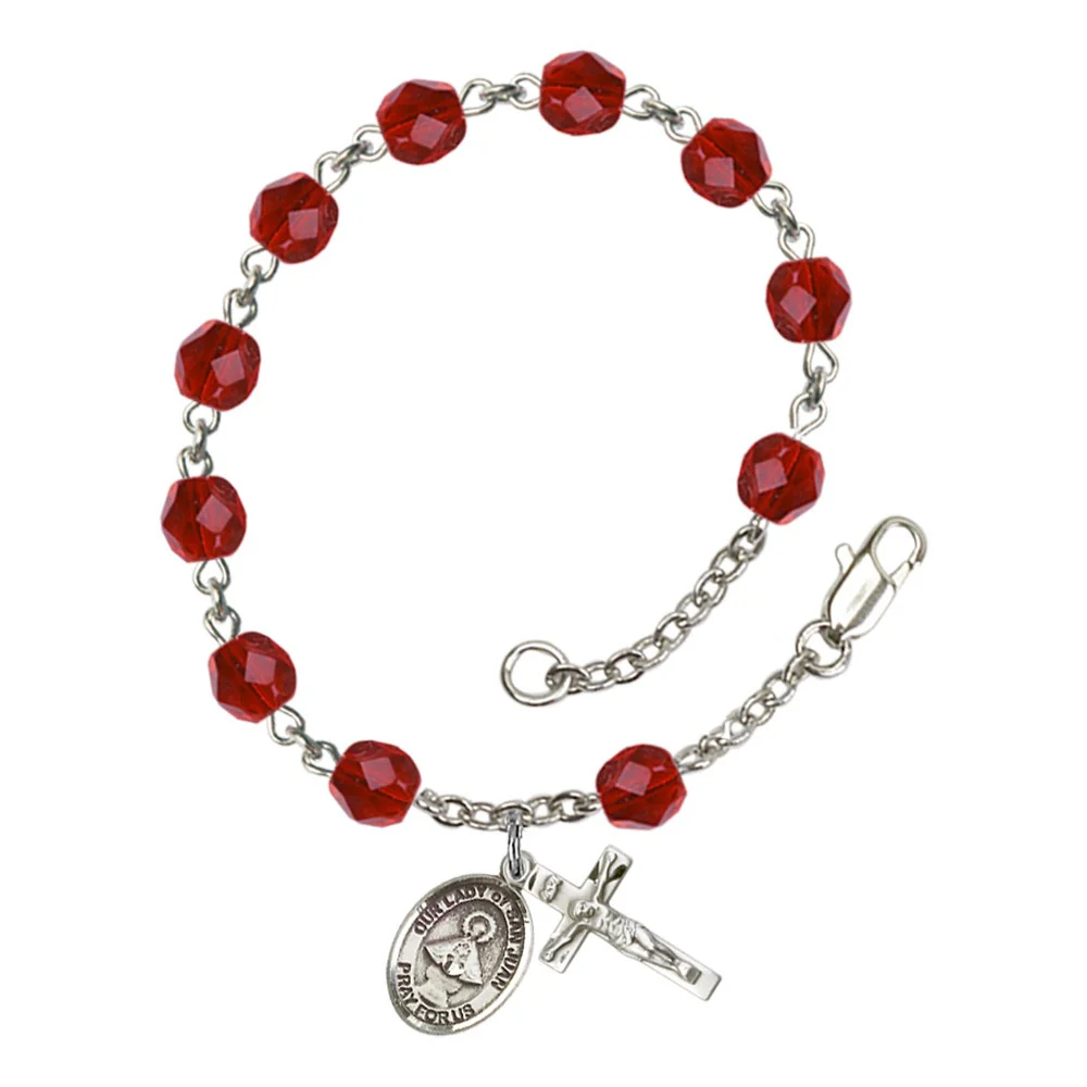 Our Lady Of San Juan Red July Rosary Bracelet 6mm