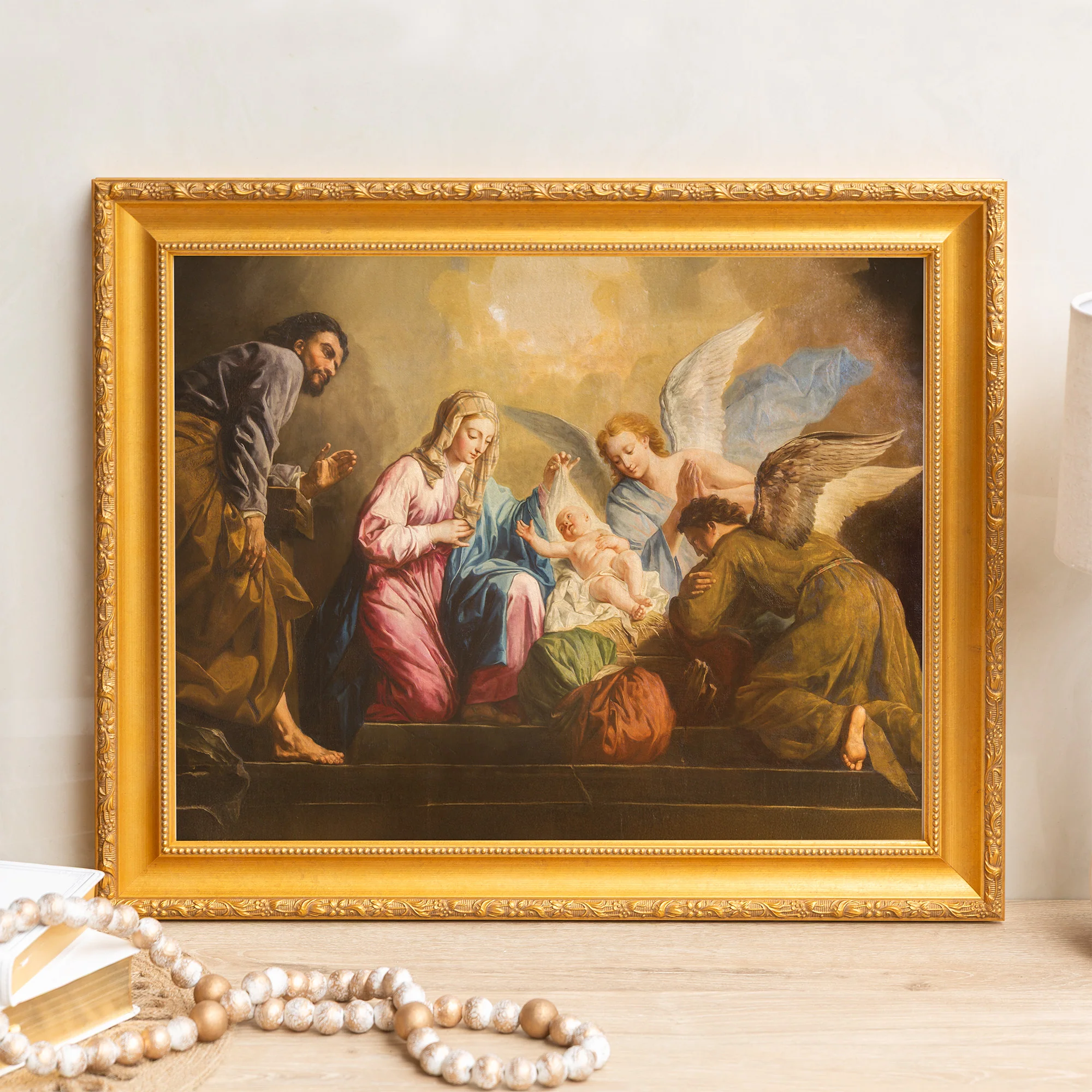 Pellegrini's The Nativity Framed Canvas - Sacred Signature Collection - Image 4