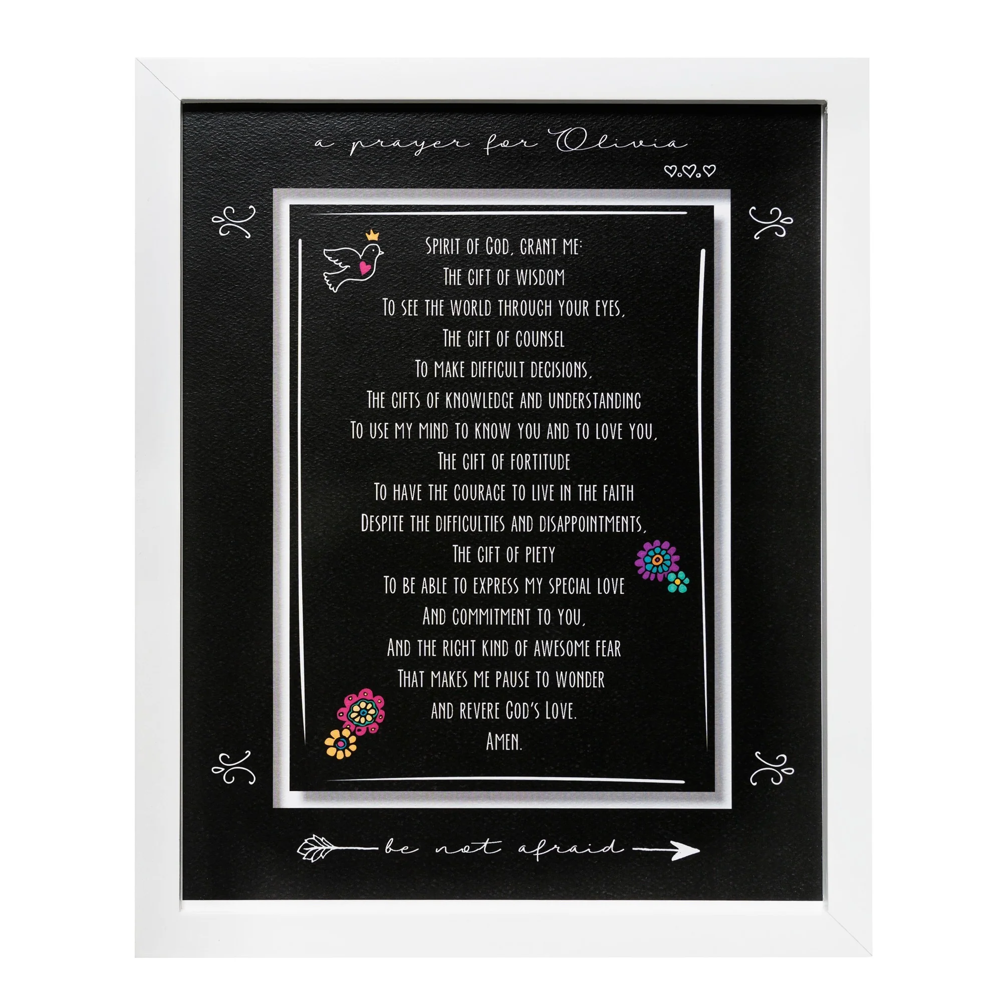 Personalized Boho Floral Confirmation Framed Prayer - Image 2