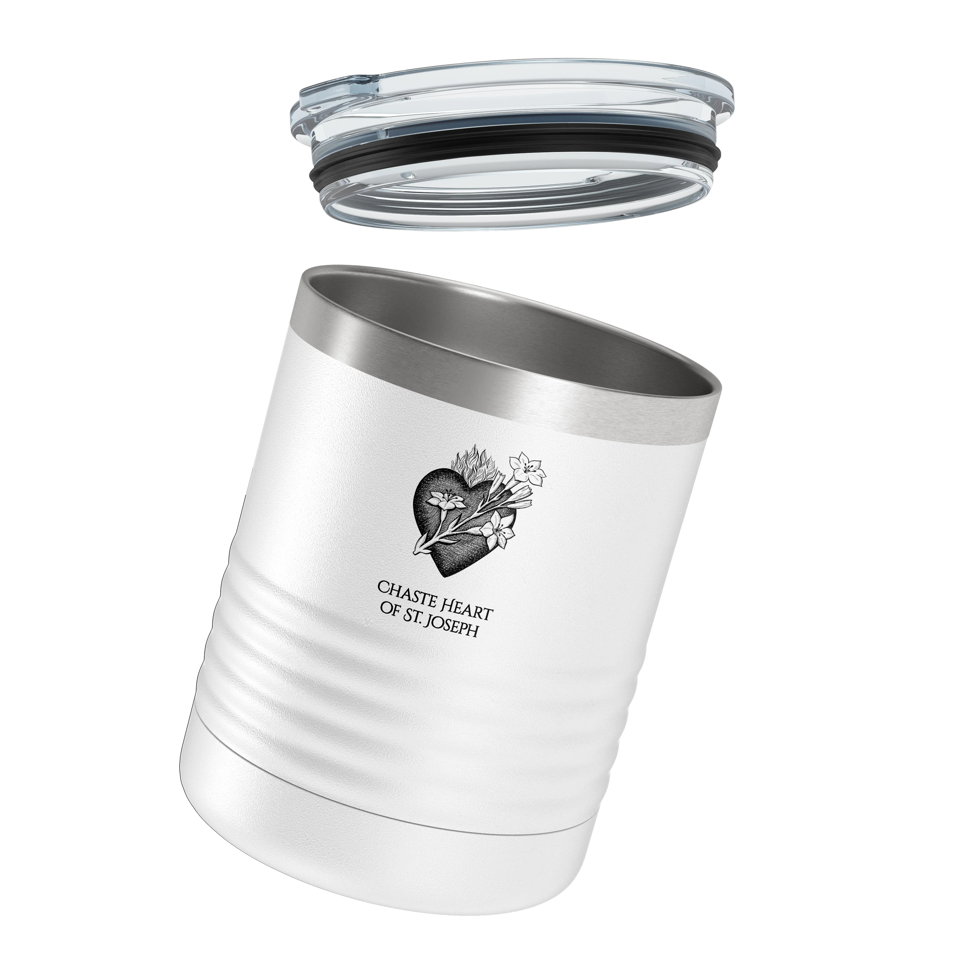 Personalized Chaste Heart of St. Joseph 10 oz. White Tumbler - Image 4