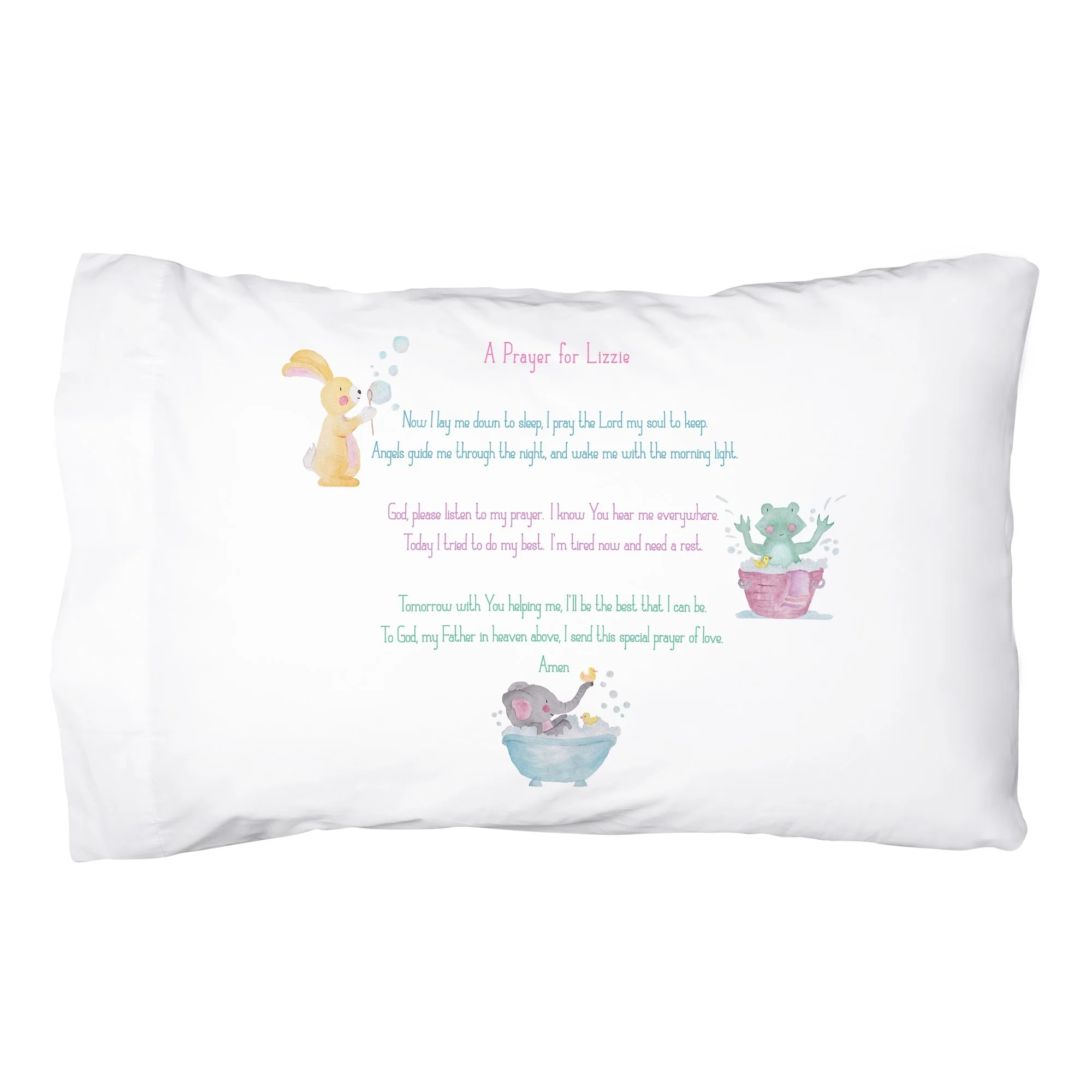 Personalized Good Night Prayer Girl Pillowcase - Image 3
