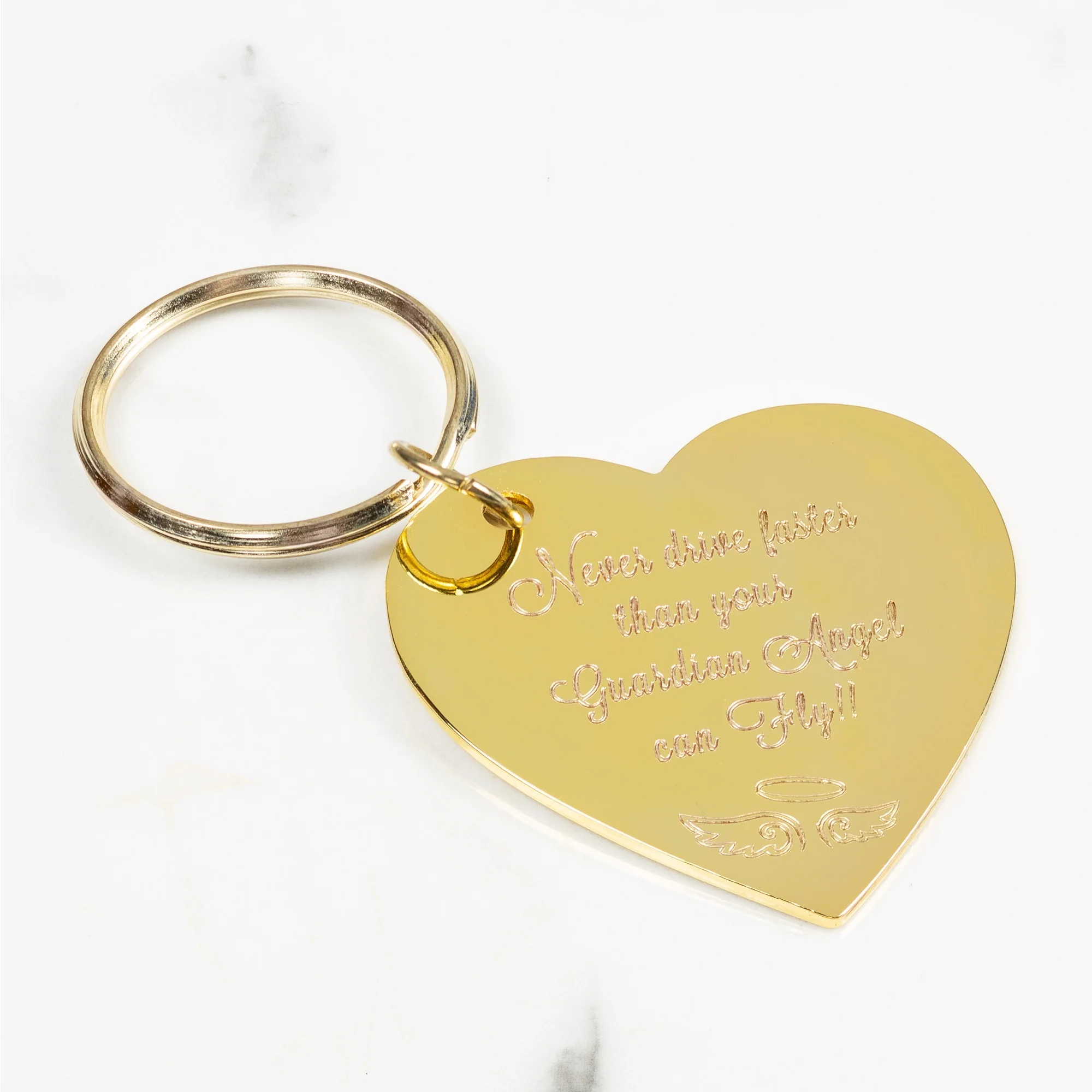 Personalized Guardian Angel Keychain