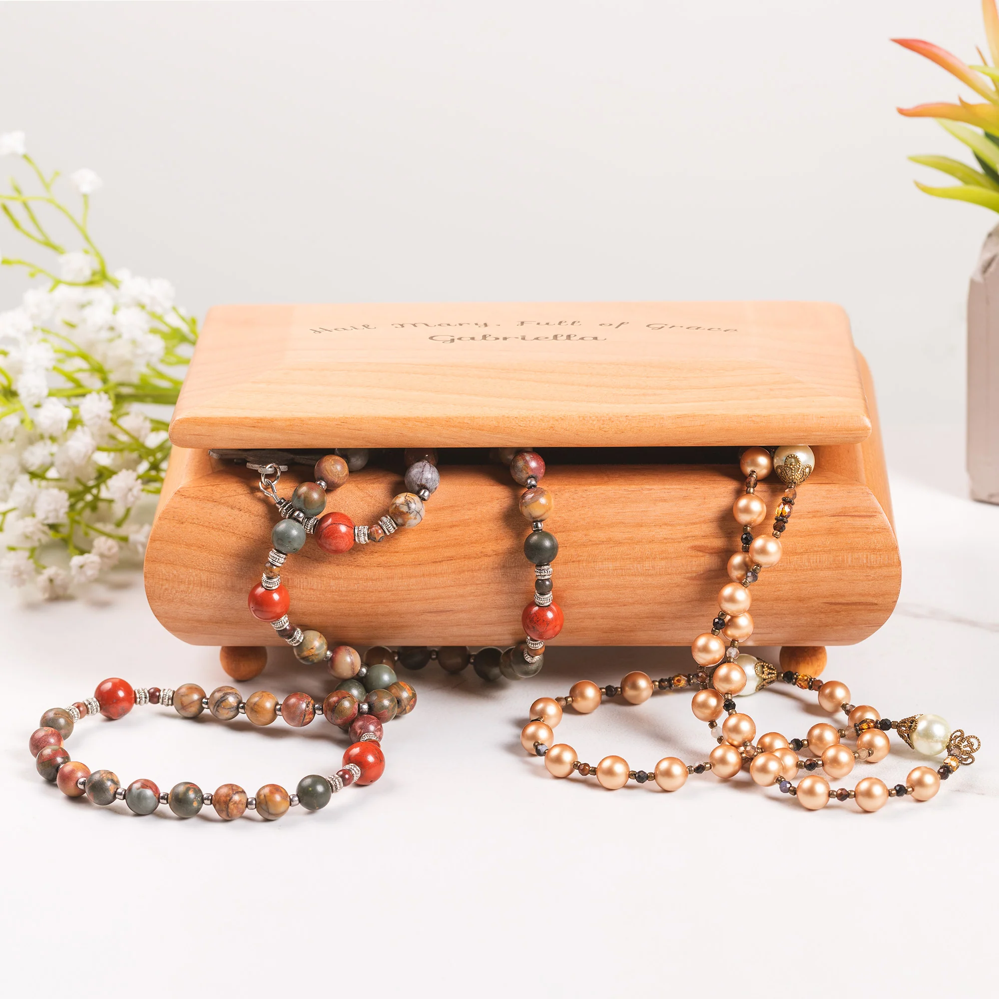 Personalized Hail Mary Red Alder Keepsake Box - Image 2