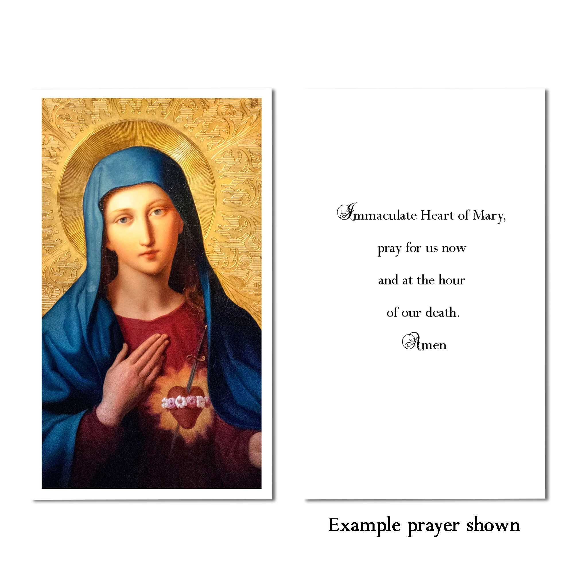 Laminated Personalized Immaculate Heart of Mary Prayer Card - Image 2
