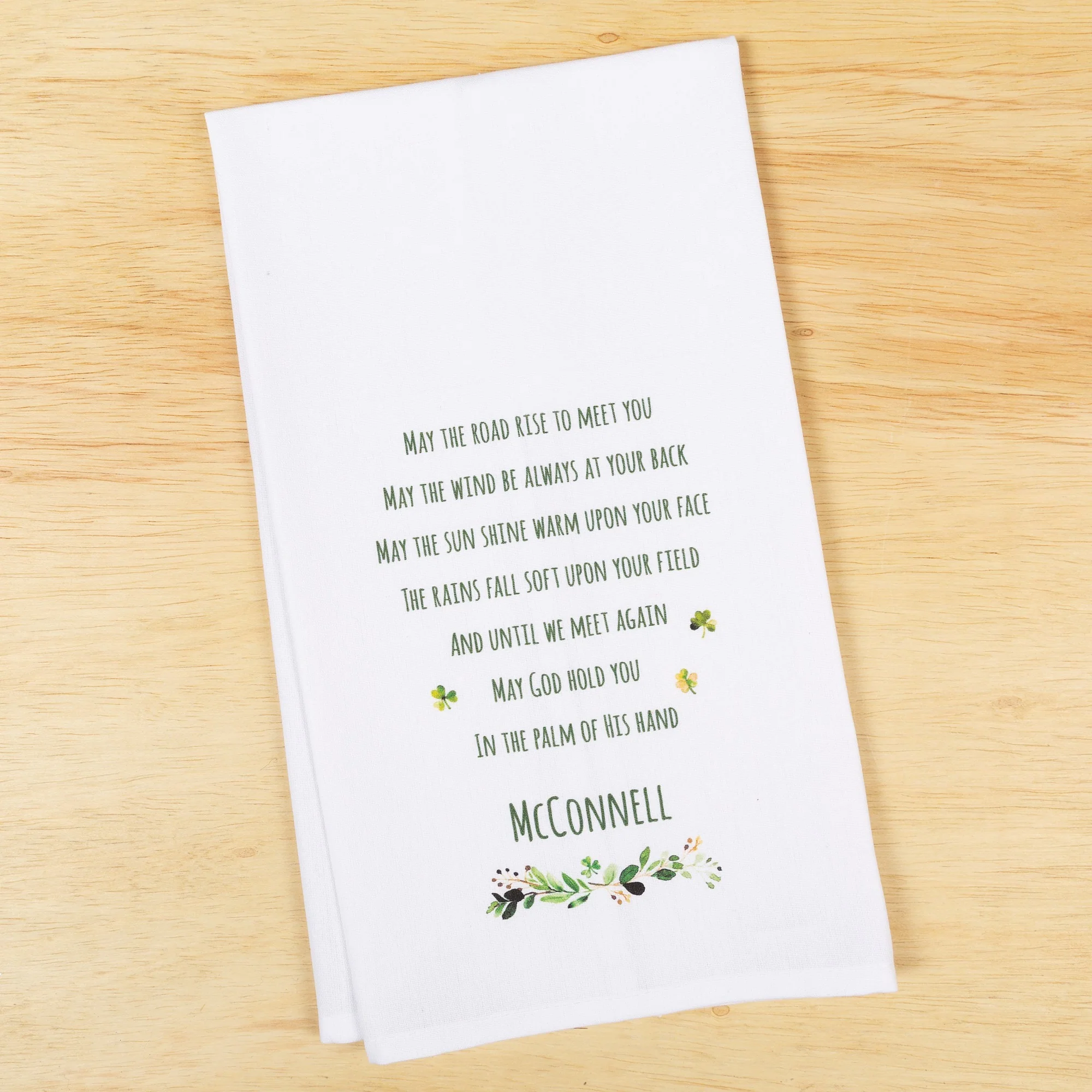 Personalized Irish Blessing Dish Towel