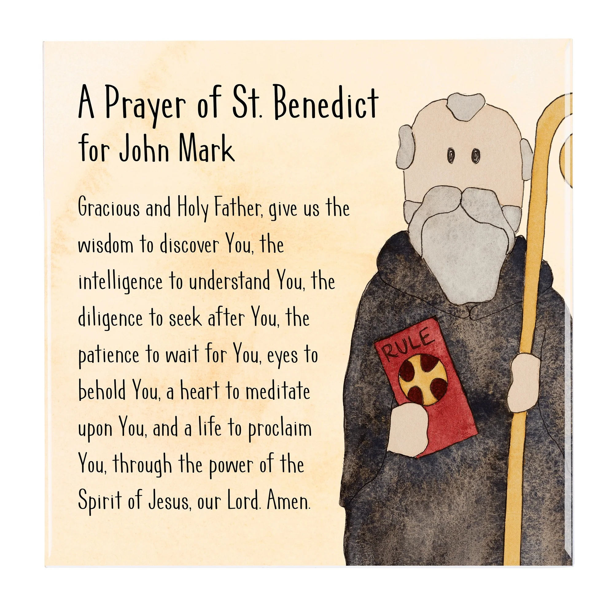 Personalized St Benedict Prayer Tile - Image 2