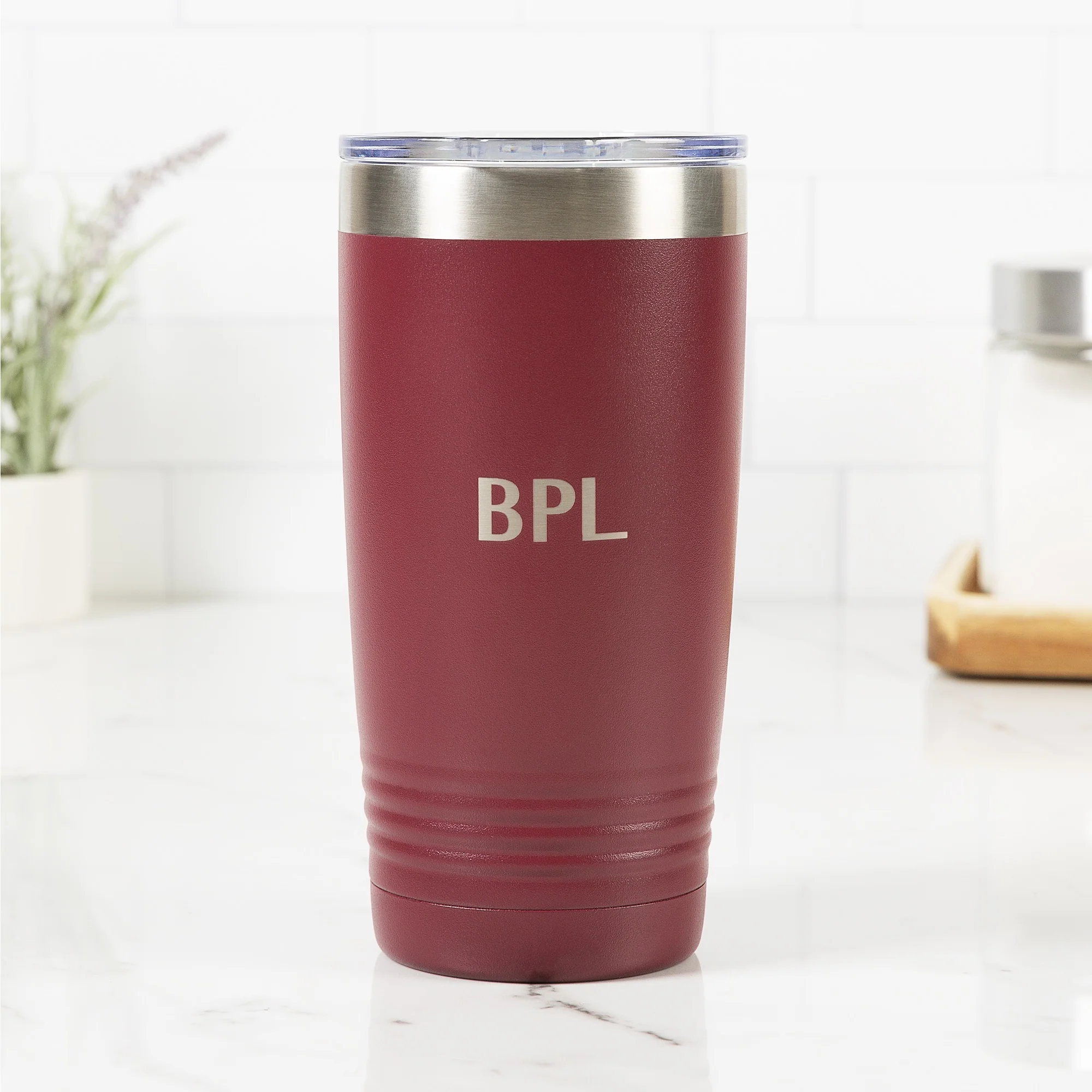 Personalized St. Francis Prayer Maroon 20oz Tumbler - Image 2