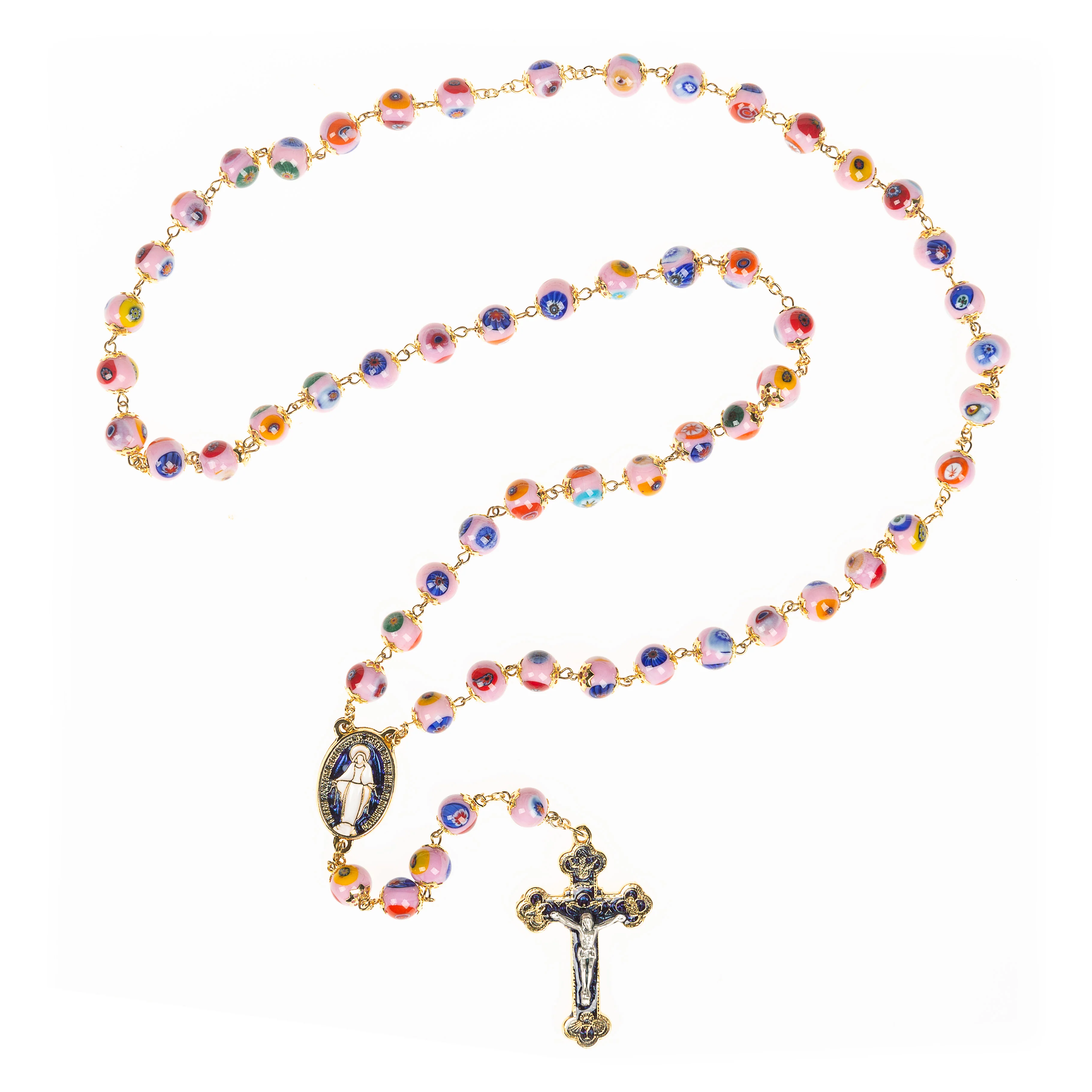 Pink Murano Glass Rosary - Image 3