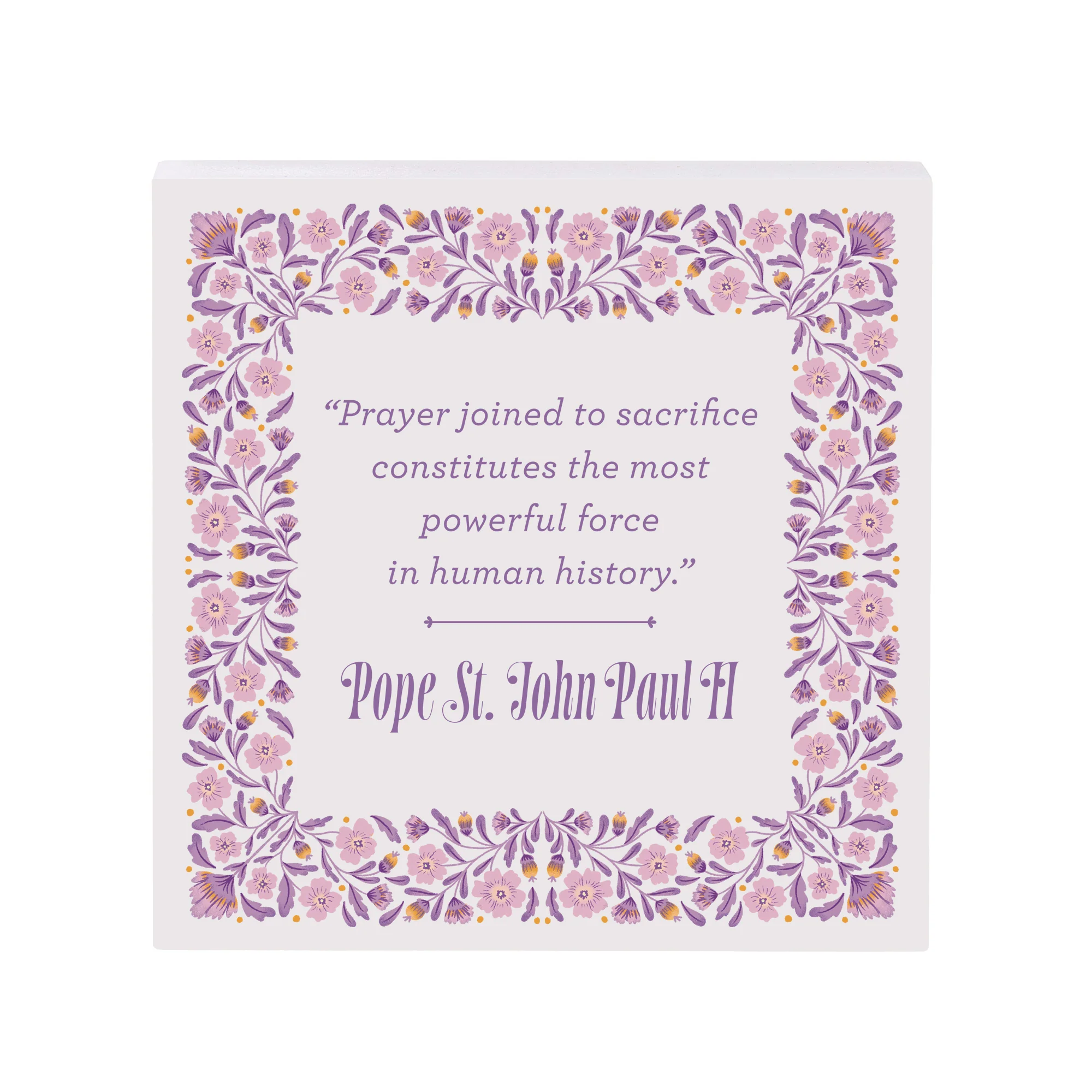 Pope St. John Paul II Prayer & Sacrifice Wood Block - Image 2