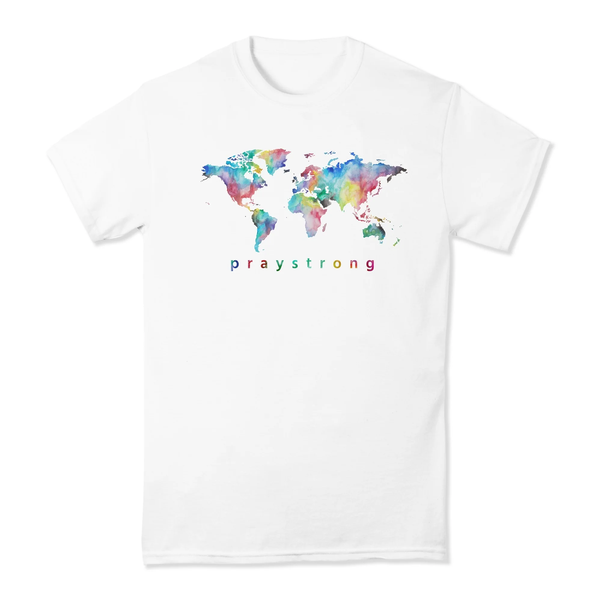 PrayStrong World Watercolor Short Sleeve T-shirt - Image 3