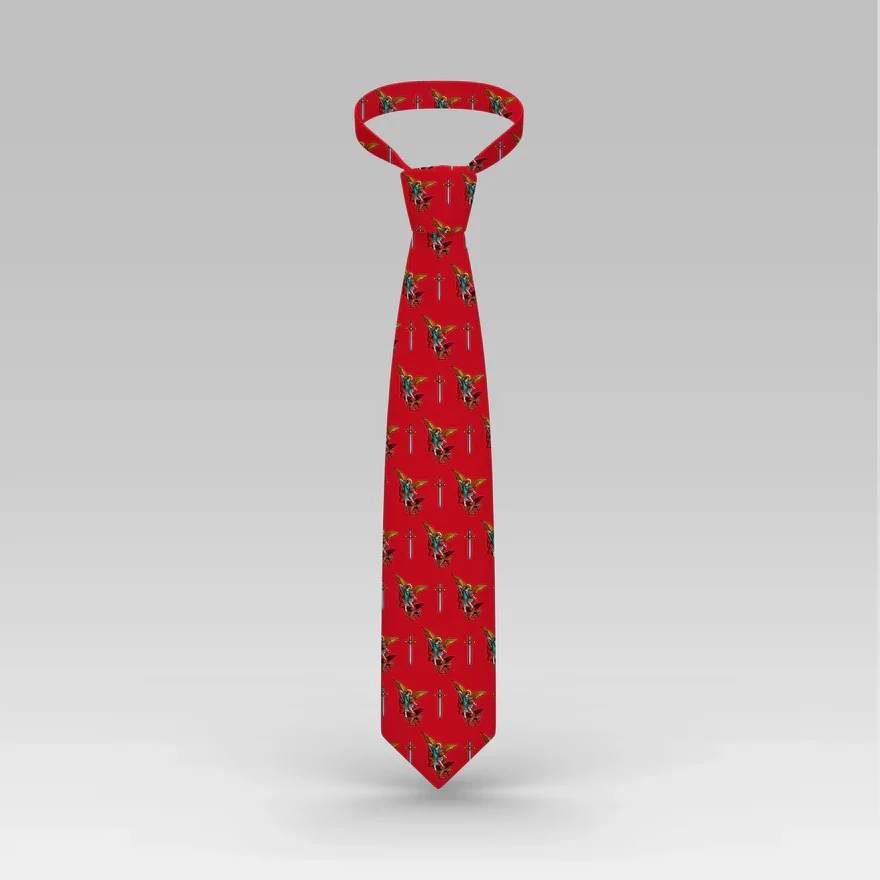 Red St. Michael Necktie - Image 4