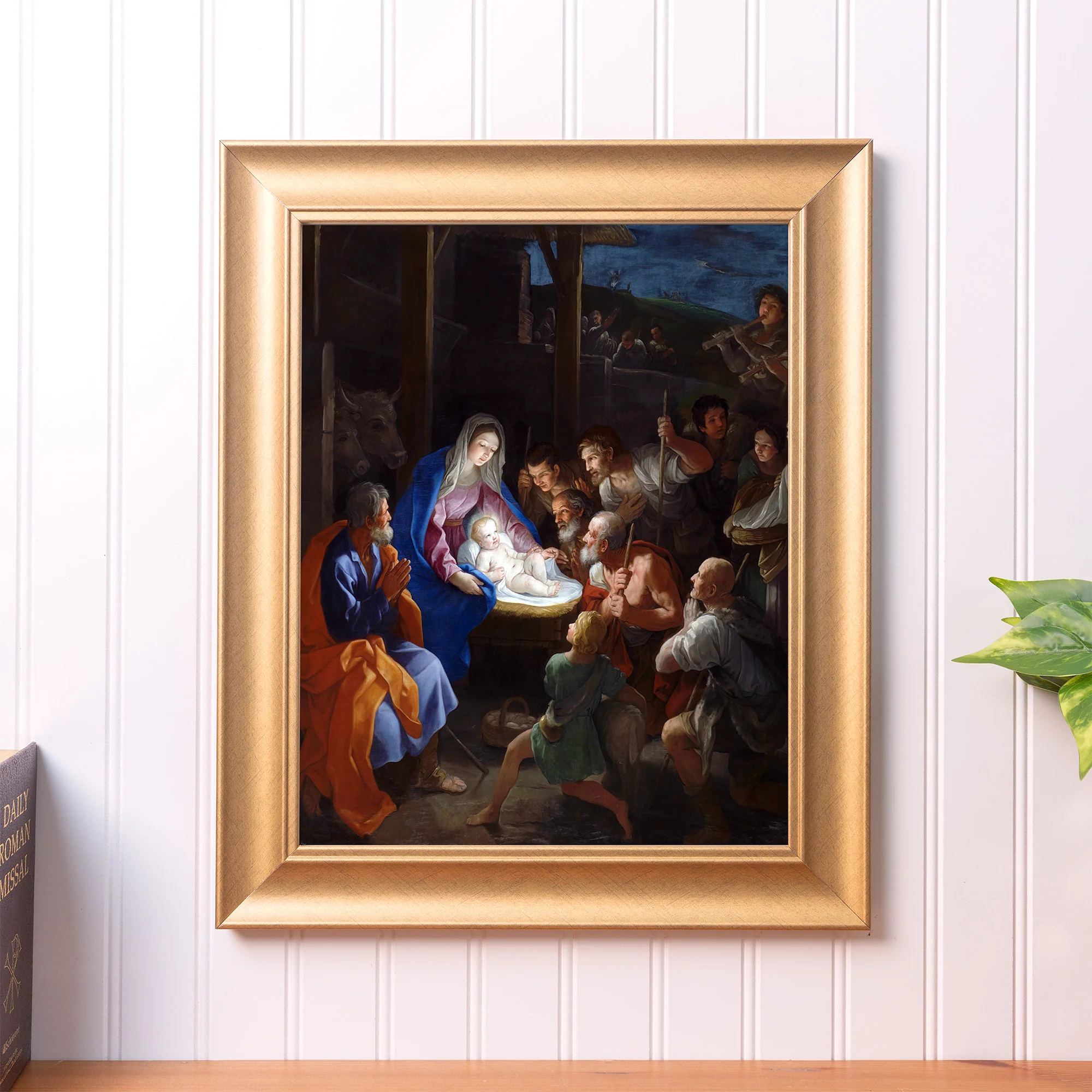 Reni Adoration of the Shepherds Gold Framed Print - Multiple Sizes