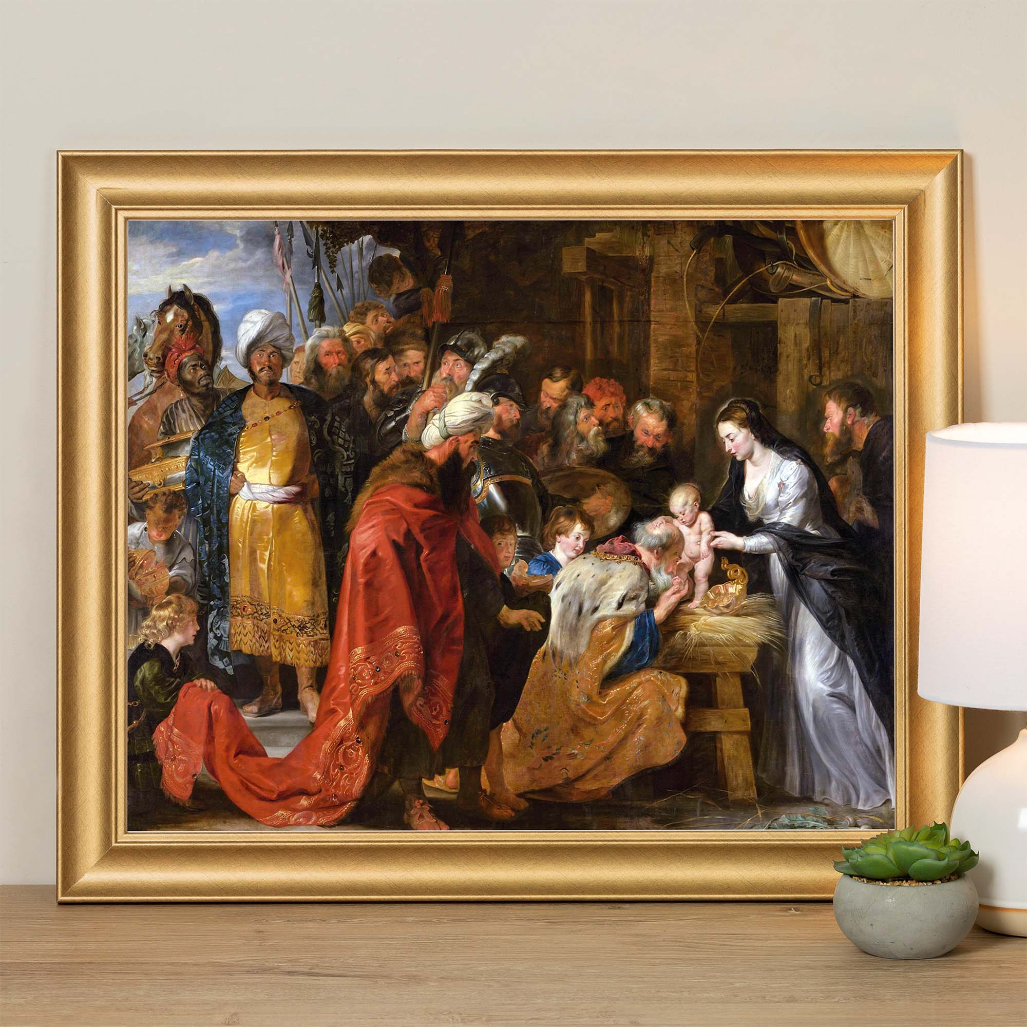 Rubens Lyon Adoration of the Magi Gold Framed Print - Multiple Sizes