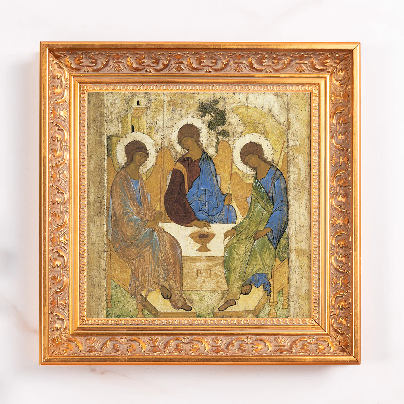 Rublev's Icon of the Trinity Framed Canvas - Sacred Mini Collection - Image 2