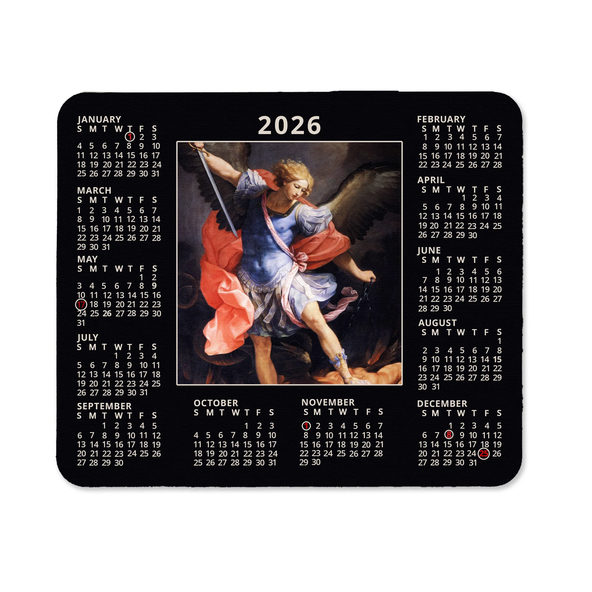 Saint Michael 2026 Calendar Mousepad - Image 2