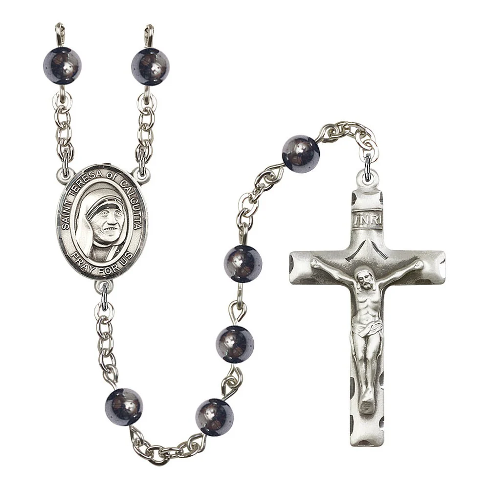 Saint Teresa Of Calcutta 6mm Hematite Rosary