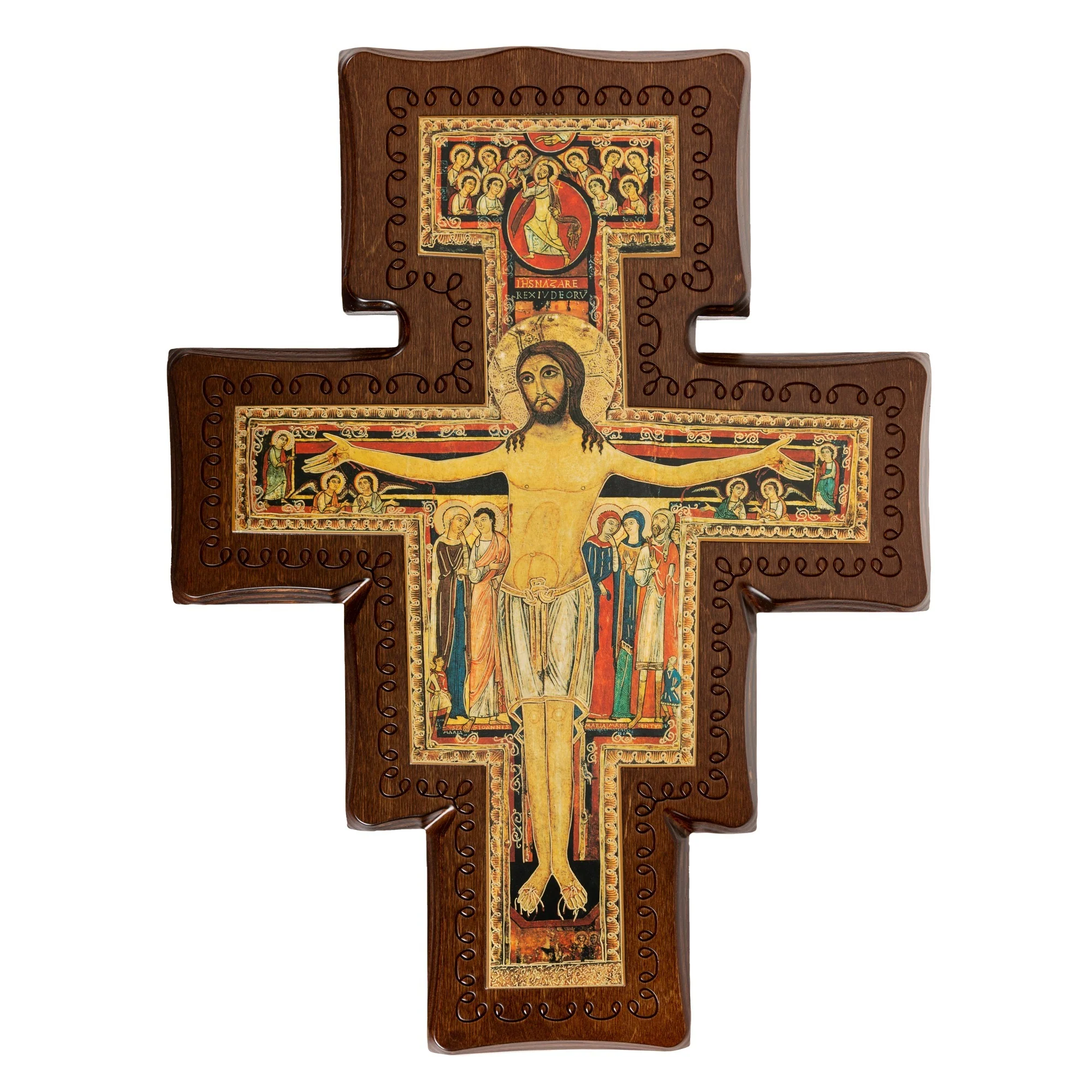 San Damiano Crucifix Dark Wood - 18" - Image 2