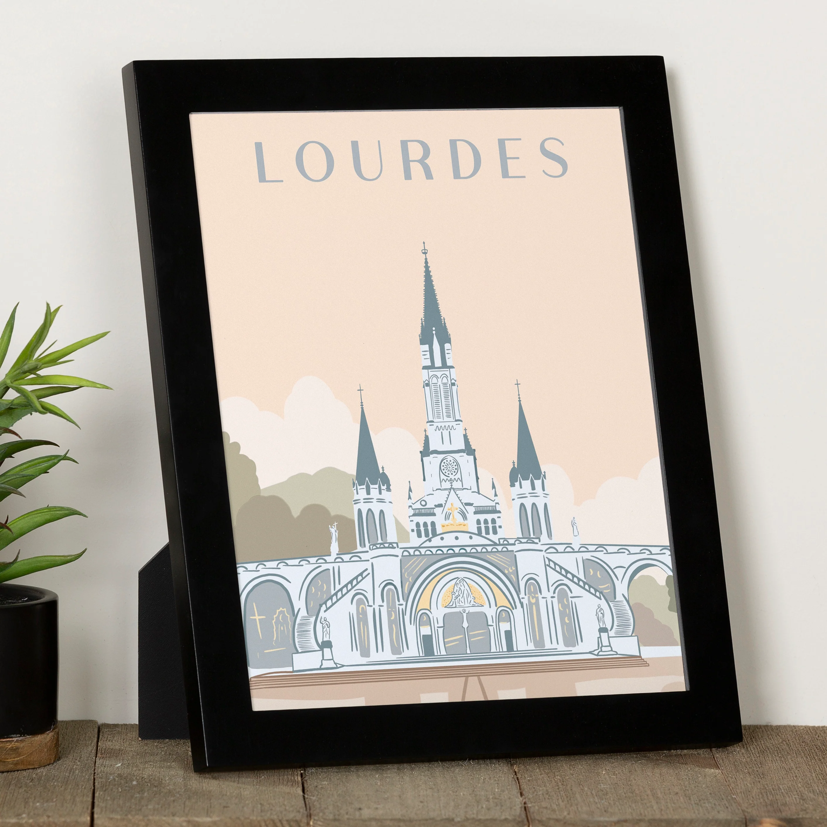 Sanctuary of Our Lady of Lourdes Framed Travel Print