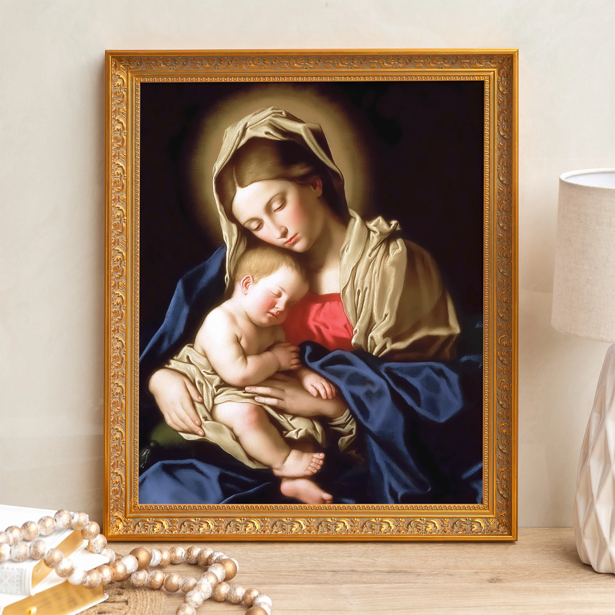 Sassoferrato Madonna & Child Framed Canvas - Sacred Signature Collection - Image 3