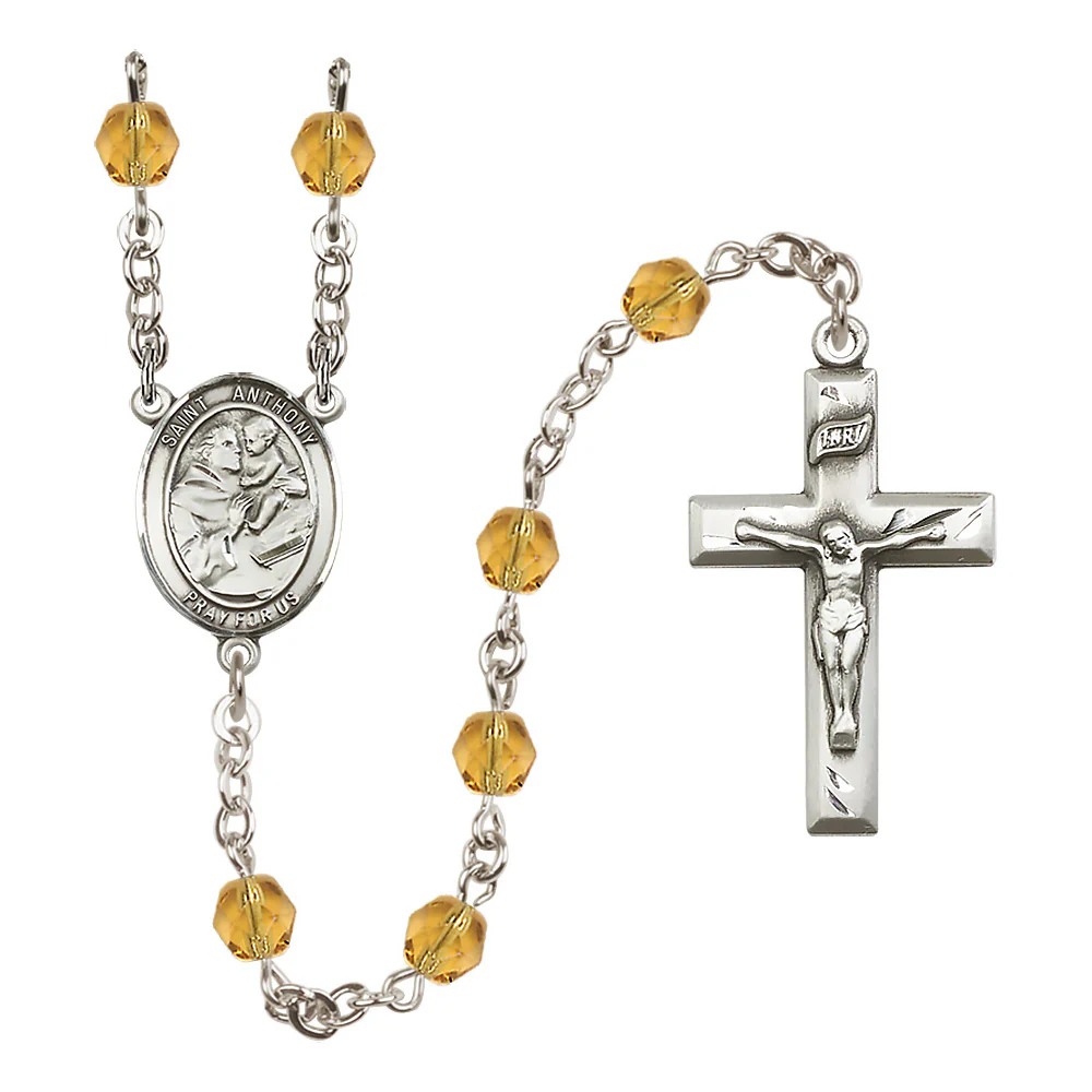 St. Anthony of Padua Crystal Birthstone Rosary - Multiple Birthstones - Image 6