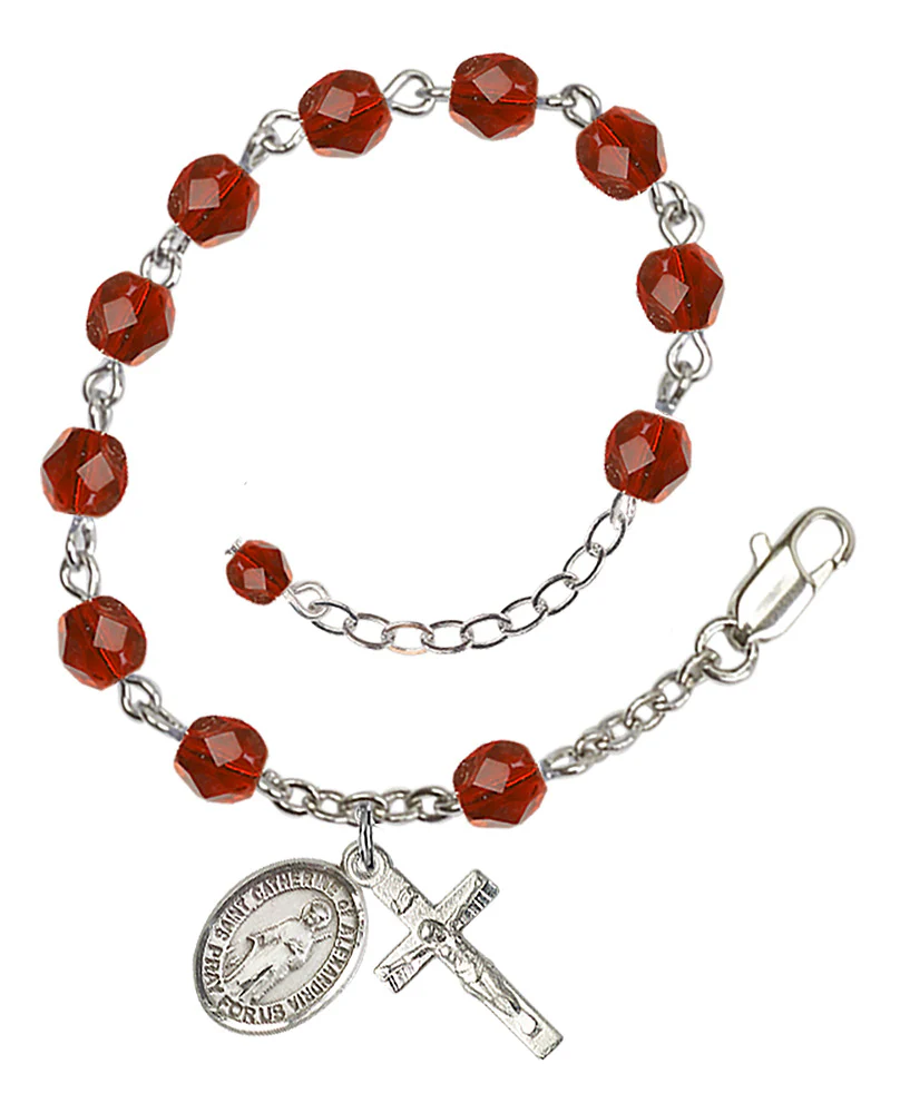 St. Catherine Of Alexandria Red July Rosary Bracelet 6mm