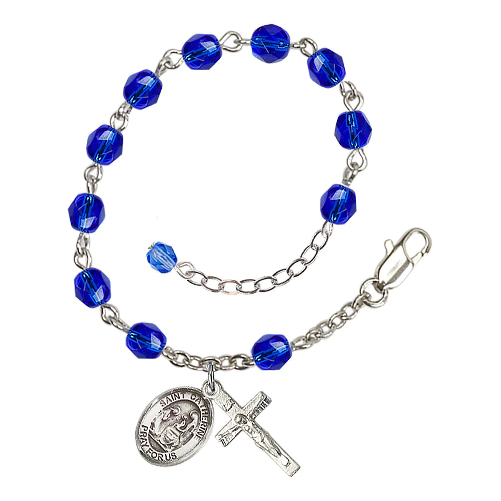St. Catherine of Siena Crystal Birthstone Rosary Bracelet - Multiple Birthstones - Image 3