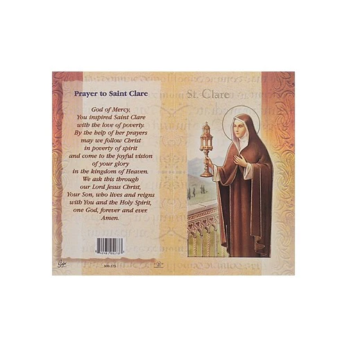 St. Clare - Mini Lives of the Saints Folded Prayer Card