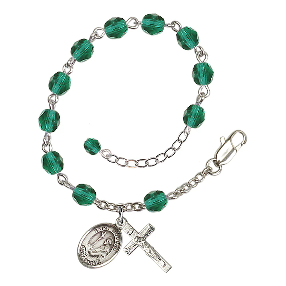 St. Dominic de Guzman Crystal Birthstone Rosary Bracelet - Multiple Birthstones - Image 11