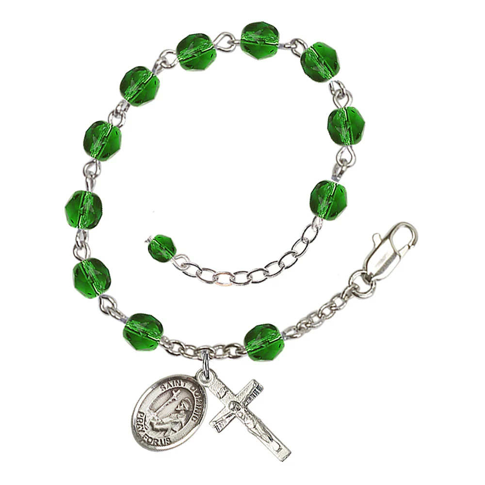 St. Dominic de Guzman Crystal Birthstone Rosary Bracelet - Multiple Birthstones - Image 4