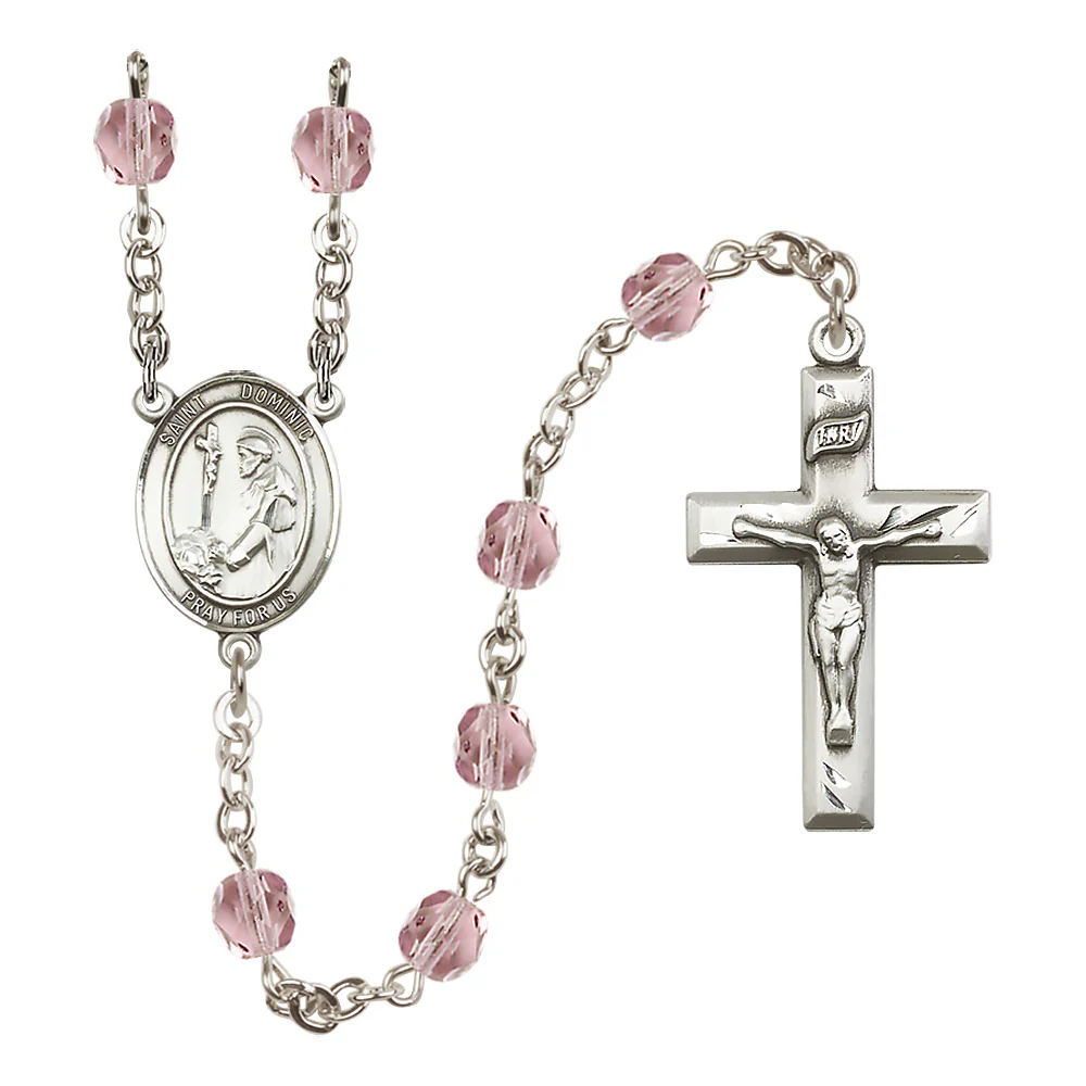 St. Dominic de Guzman Crystal Birthstone Rosary - Multiple Birthstones - Image 4