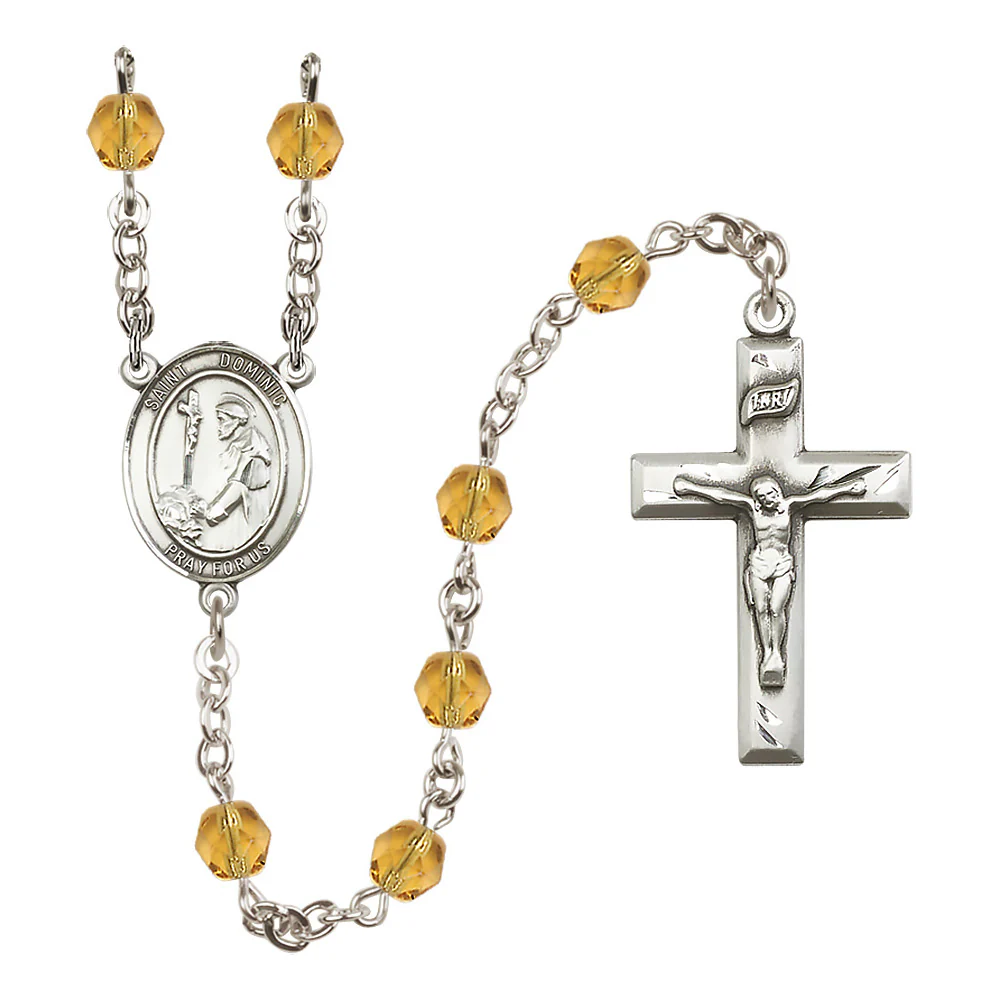 St. Dominic de Guzman Crystal Birthstone Rosary - Multiple Birthstones - Image 9