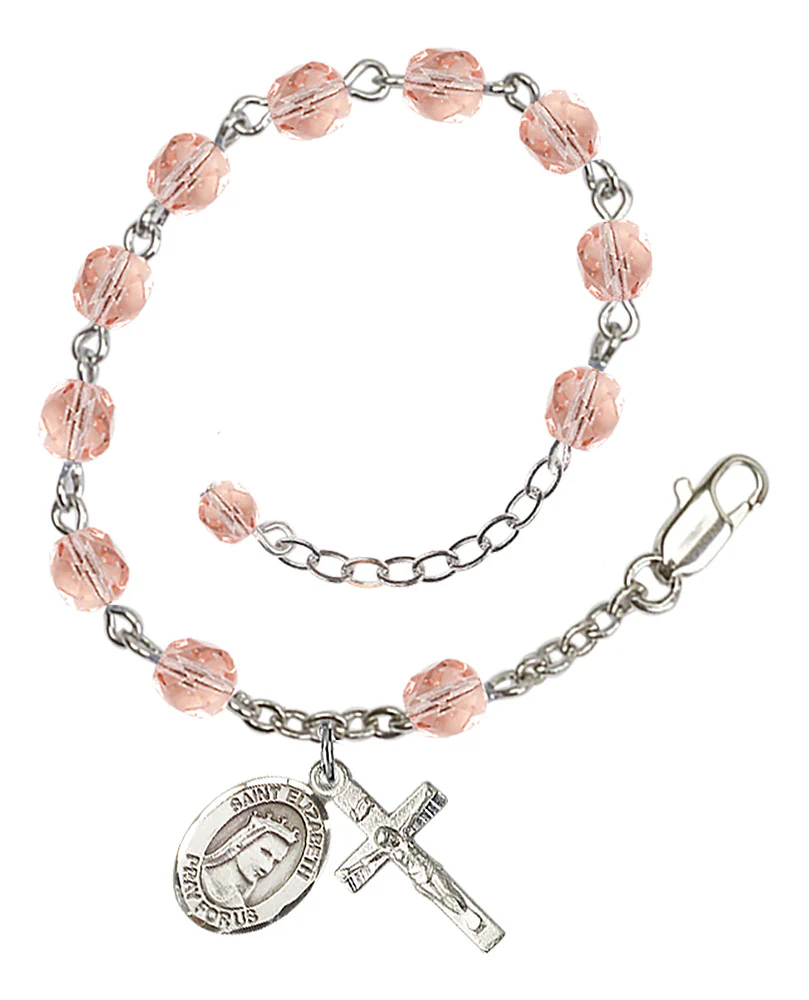 St. Elizabeth of Hungary Crystal Birthstone Rosary Bracelet - Multiple Birthstones - Image 10