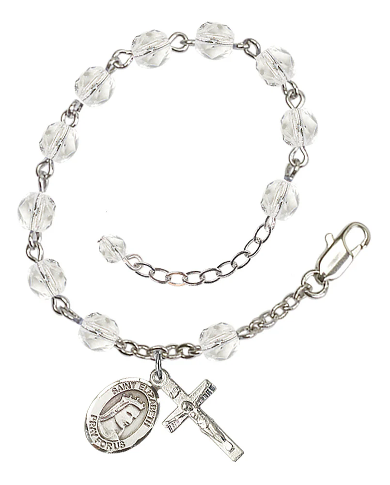St. Elizabeth of Hungary Crystal Birthstone Rosary Bracelet - Multiple Birthstones - Image 7