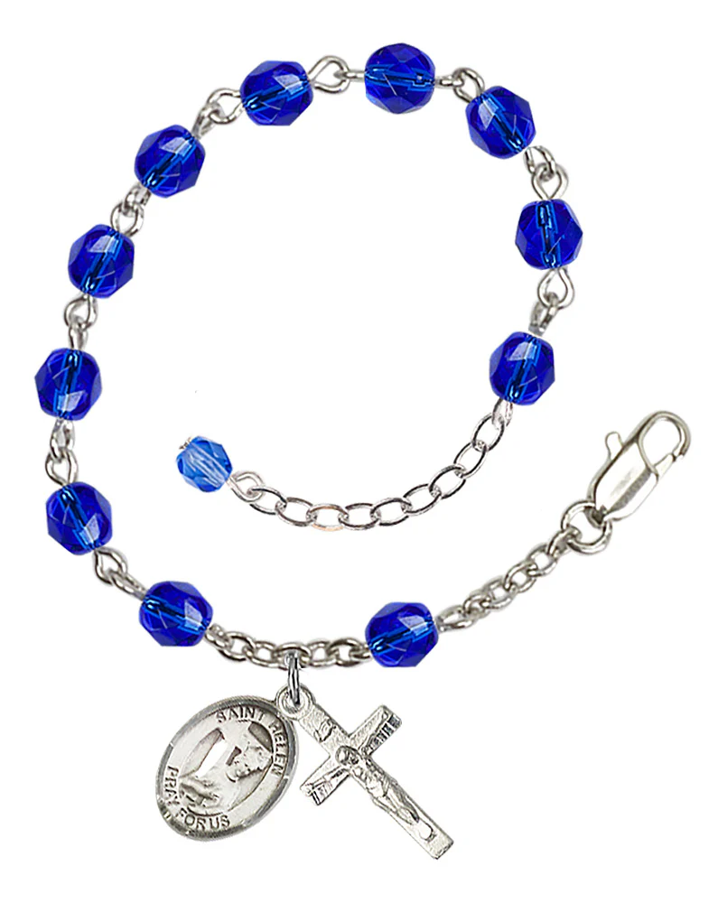 St. Helen Blue September Rosary Bracelet 6mm