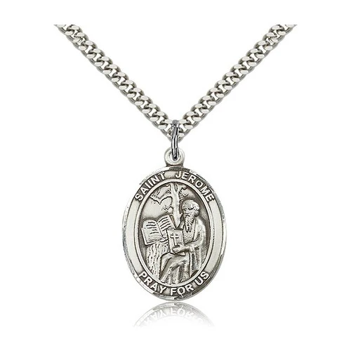 St. Jerome Pendant with Chain, Bliss, Sterling Silver