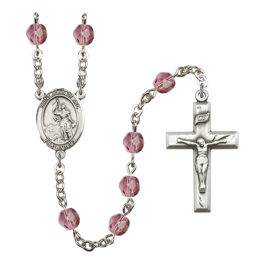 St. Joan of Arc Crystal Birthstone Rosary - Multiple Birthstones - Image 5