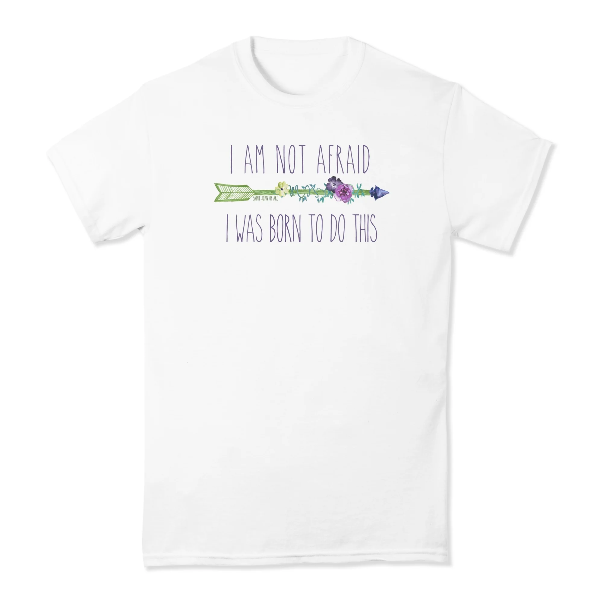 St. Joan of Arc Not Afraid Short Sleeve Watercolor T-Shirt - Image 6