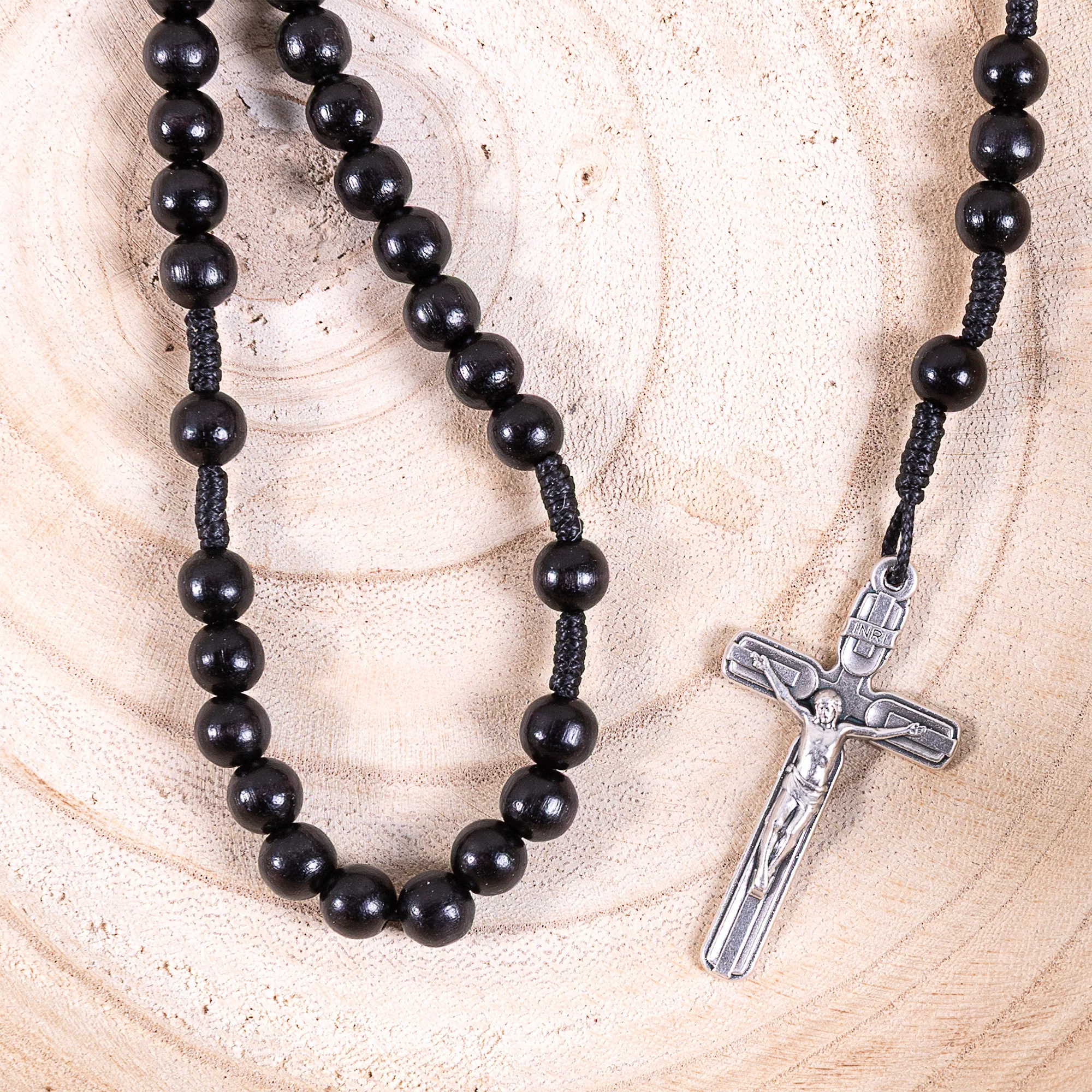 St. John Vianney Black Cord Rosary - Image 7