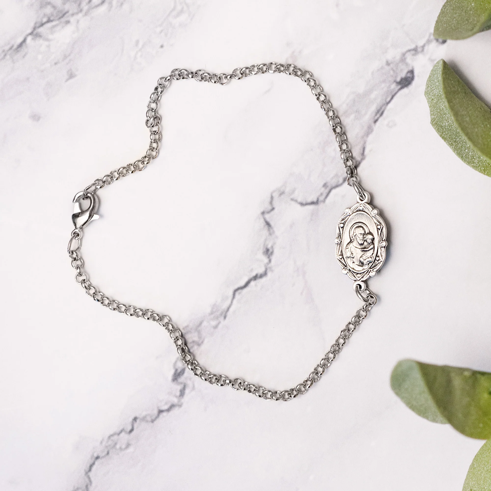 St. Joseph & Child Jesus Bracelet - Gold or Silver