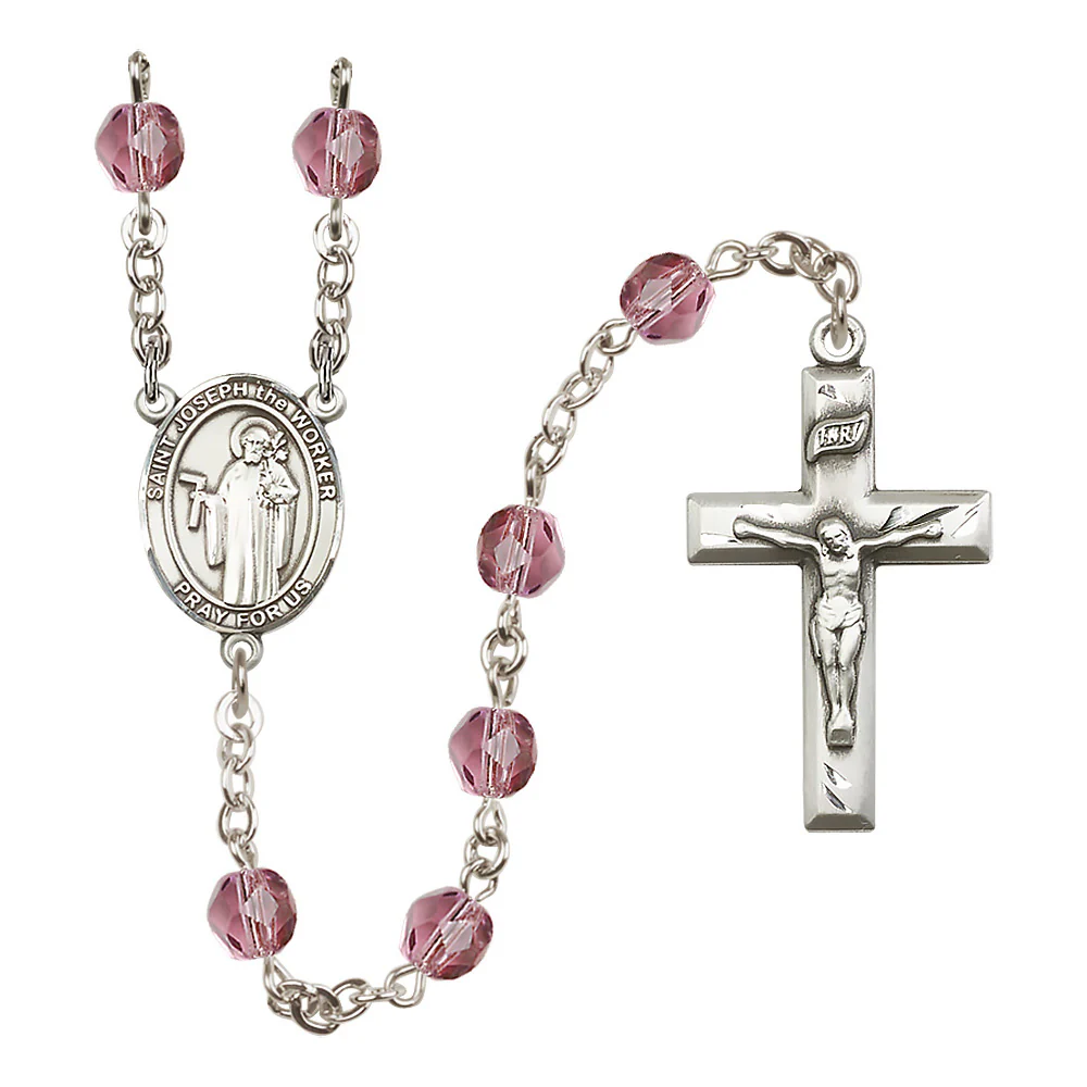 St. Joseph "The Worker" Crystal Birthstone Rosary - Multiple Birthstones - Image 2