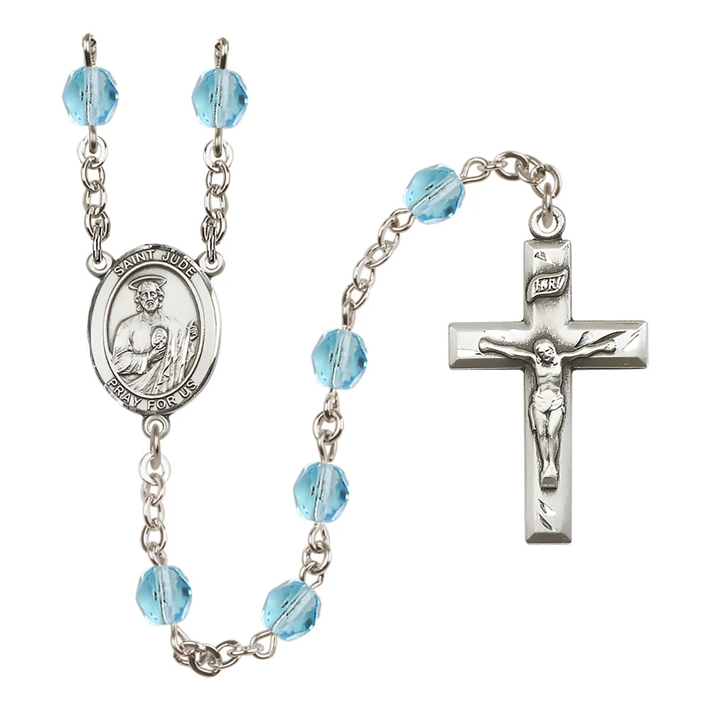 St. Jude Thaddeus Crystal Birthstone Rosary - Multiple Birthstones
